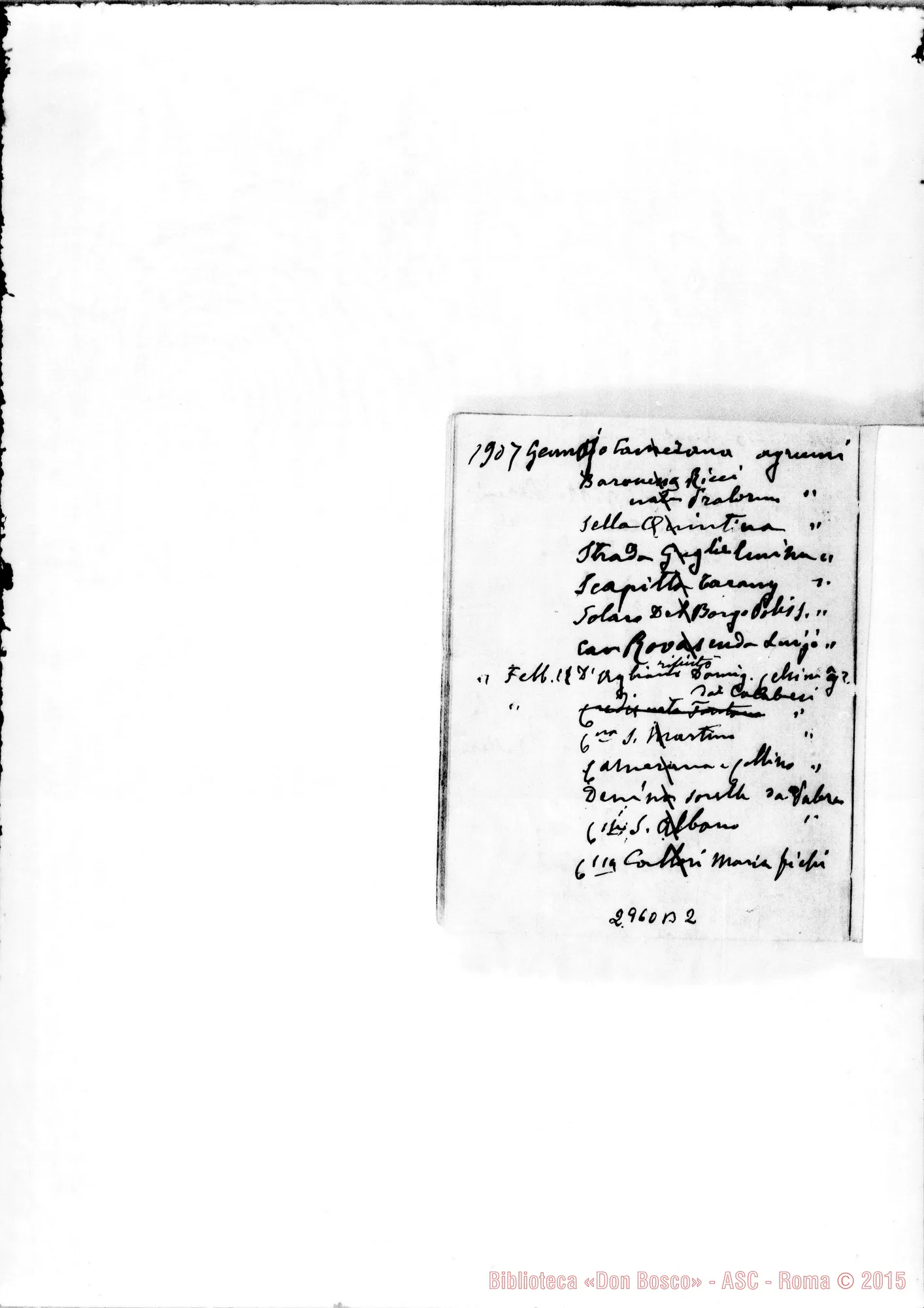Fotogramma B 2 — Regali ai benefattori, dal marzo 1905