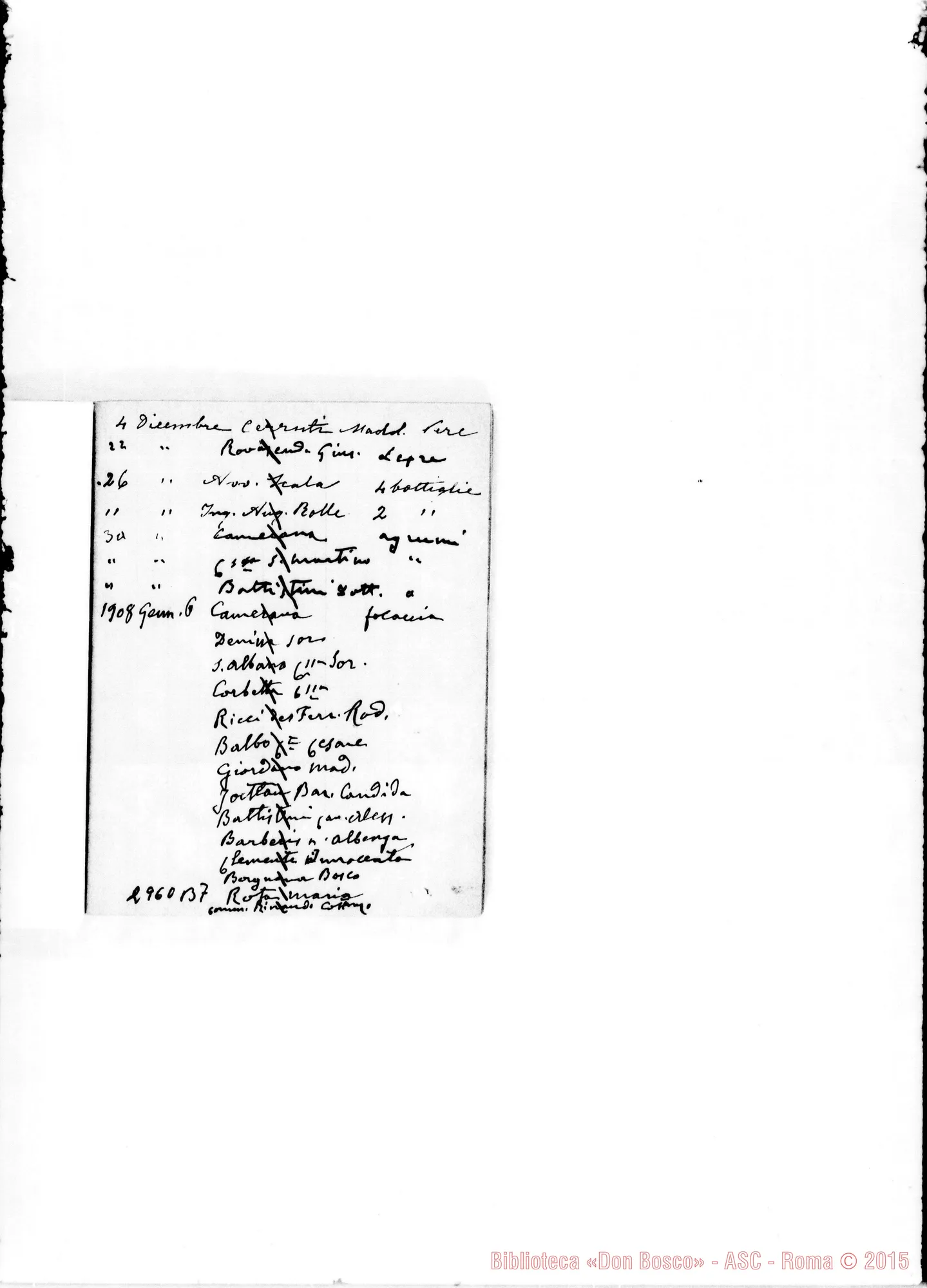 Fotogramma B 7 — Regali ai benefattori, dal marzo 1905