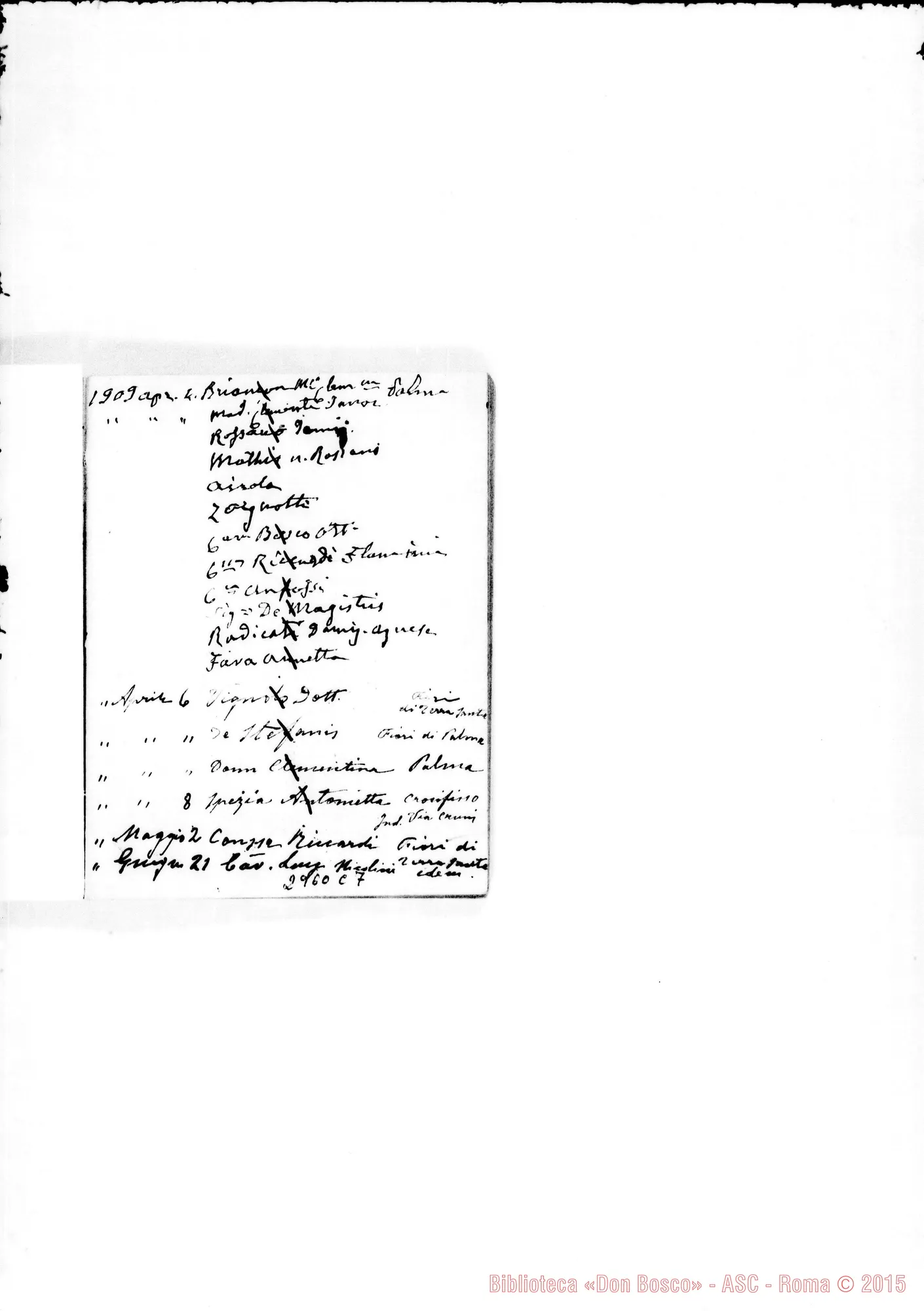 Fotogramma C 7 — Regali ai benefattori, dal marzo 1905
