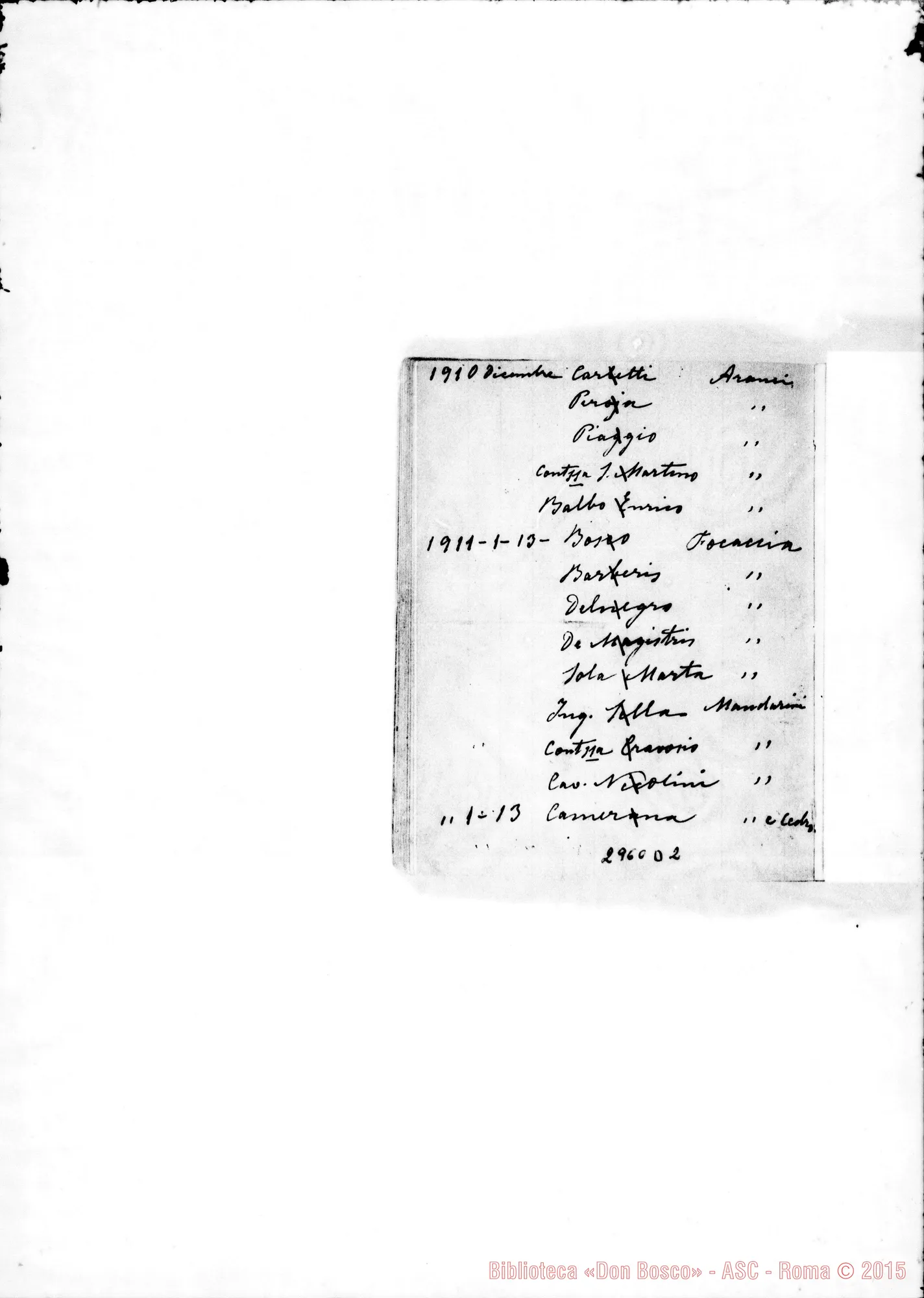 Fotogramma D 2 — Regali ai benefattori, dal marzo 1905