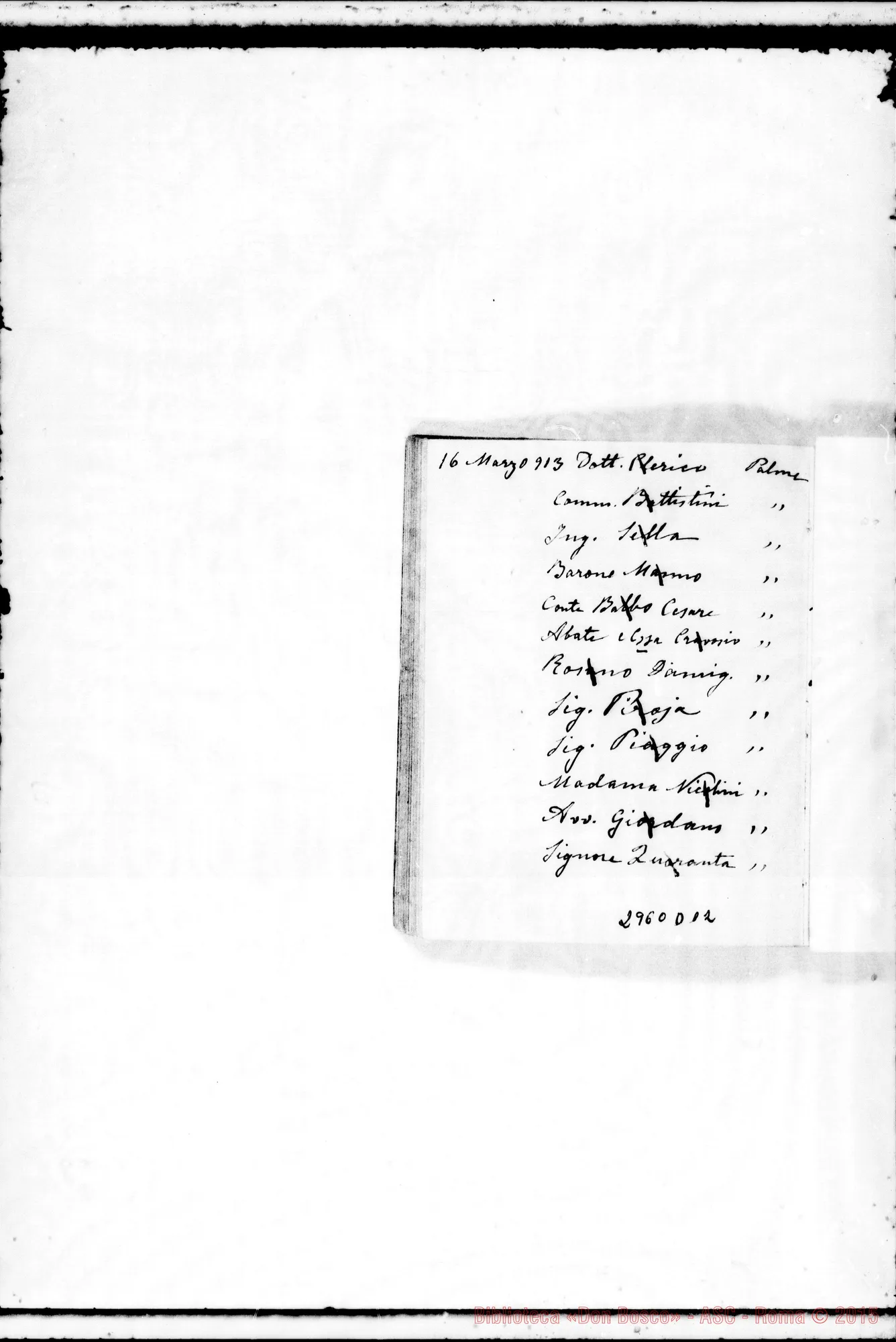 Fotogramma D 12 — Regali ai benefattori, dal marzo 1905