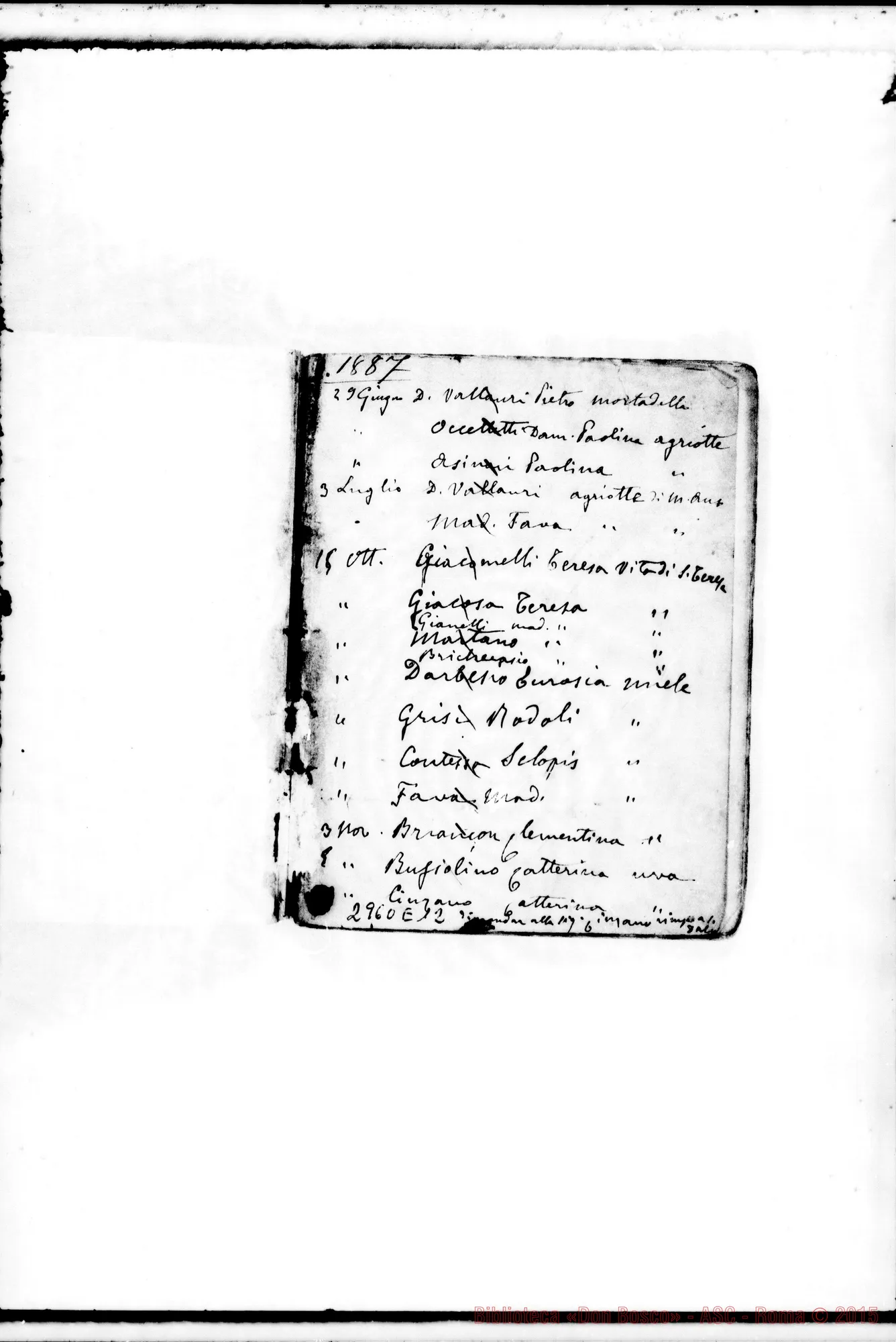 Fotogramma E 12 — Spedizione di piccoli regali. Da giù. 1887 A feb.1905