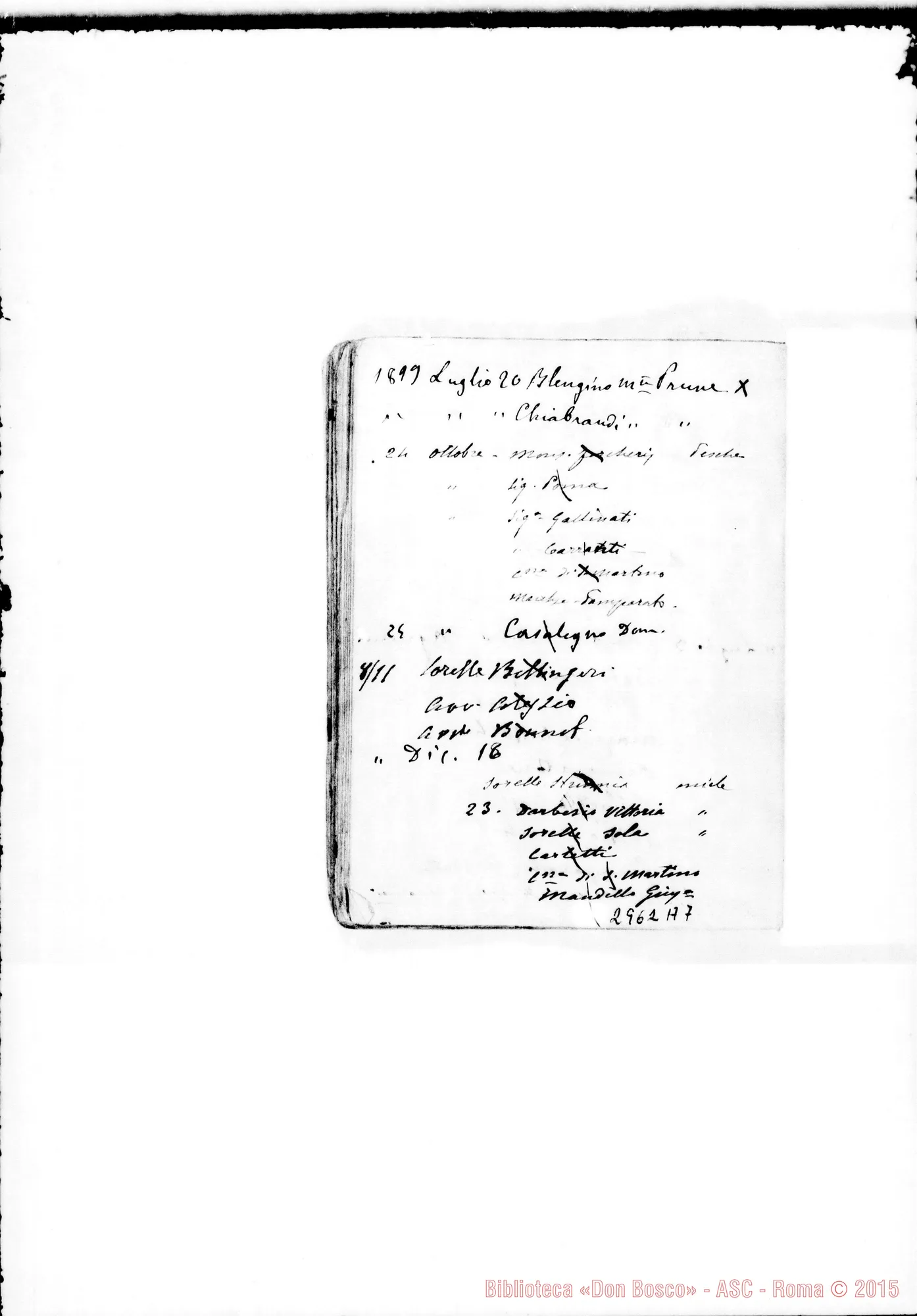 Fotogramma A 7 — Spedizione di piccoli regali. Da giù. 1887 A feb.1905