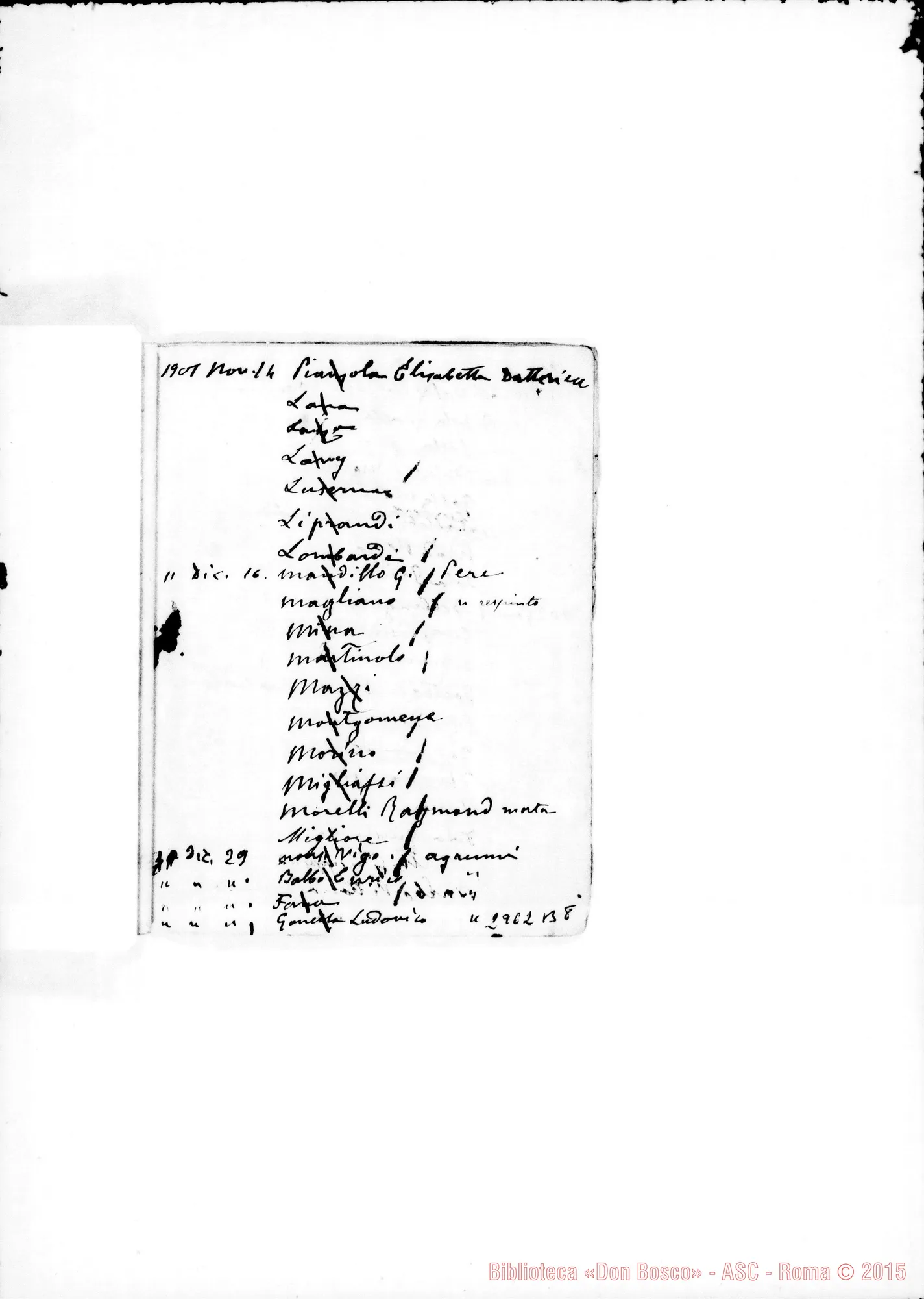 Fotogramma B 8 — Spedizione di piccoli regali. Da giù. 1887 A feb.1905