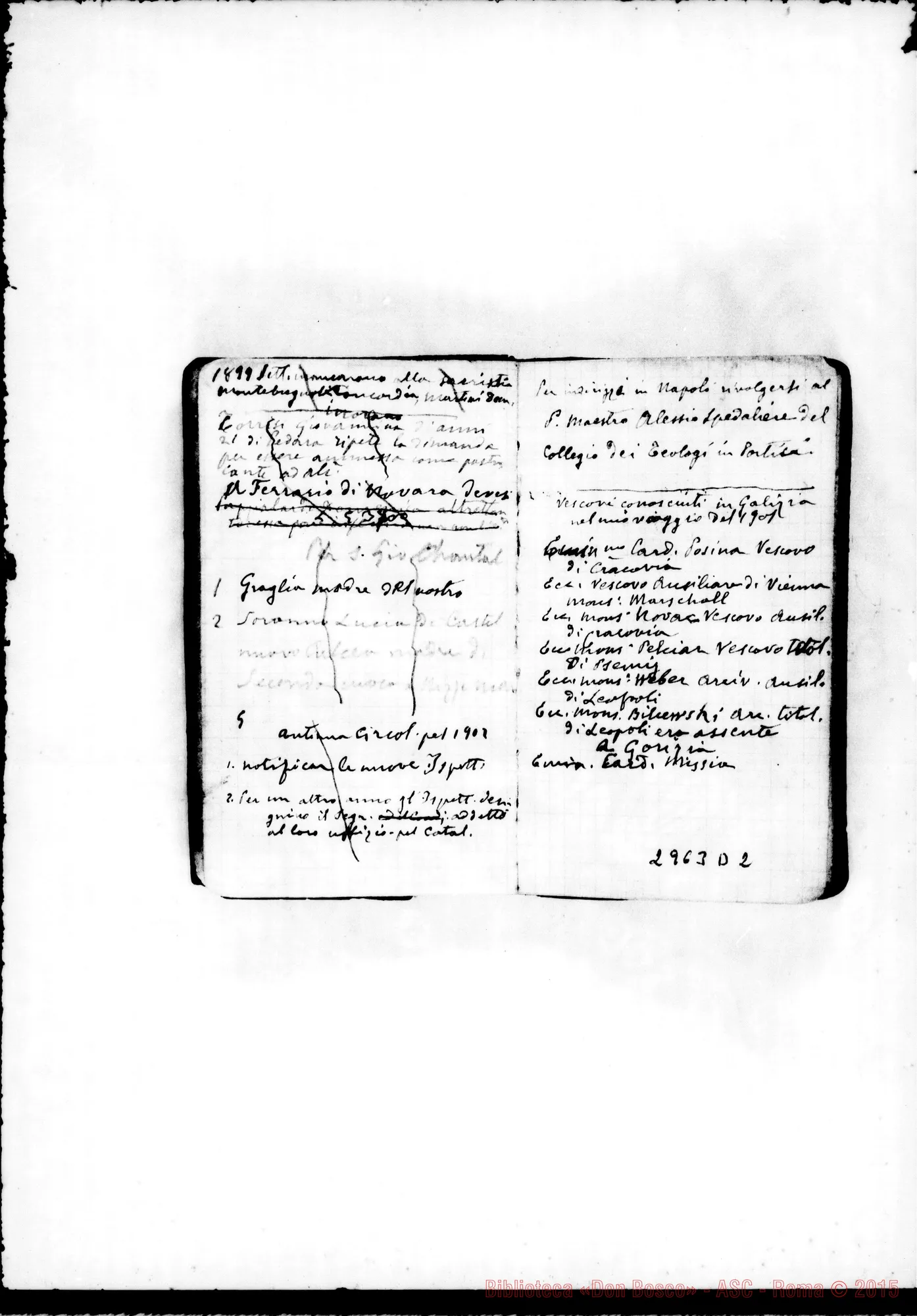 Fotogramma D 2 — Appunti per conferenze E avvisi, della distribuzione del personale, delle diverse necessità delle case E delle persone. Tutto di D. Rua