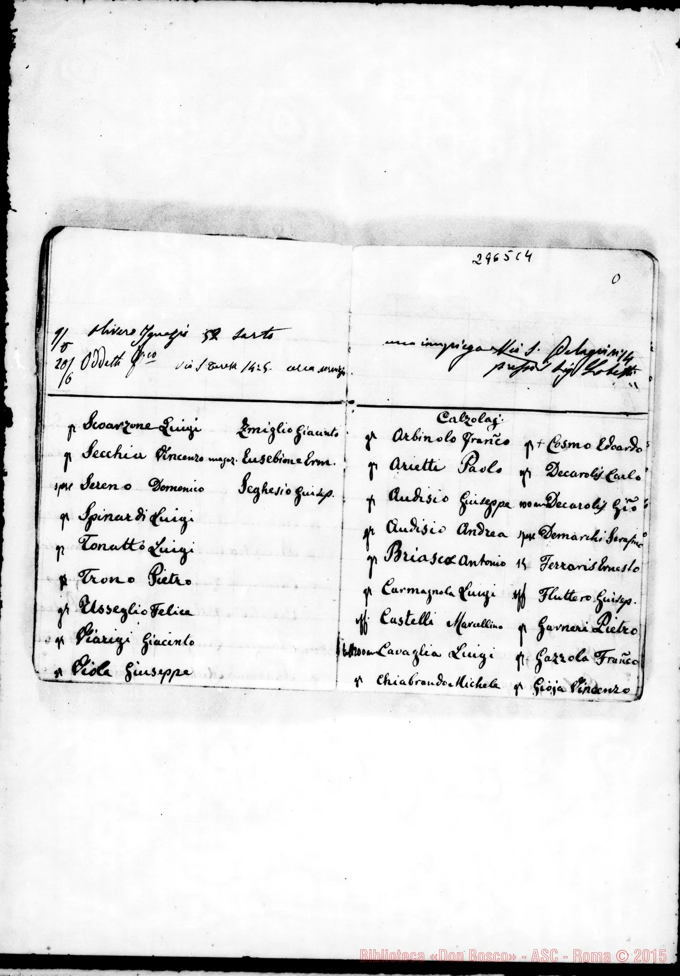 Fotogramma C 4 — Memoriale: segni dei rendiconti, liste di alunni E di salesiani, ed altre. Ms. allogr. con note di D. Rua