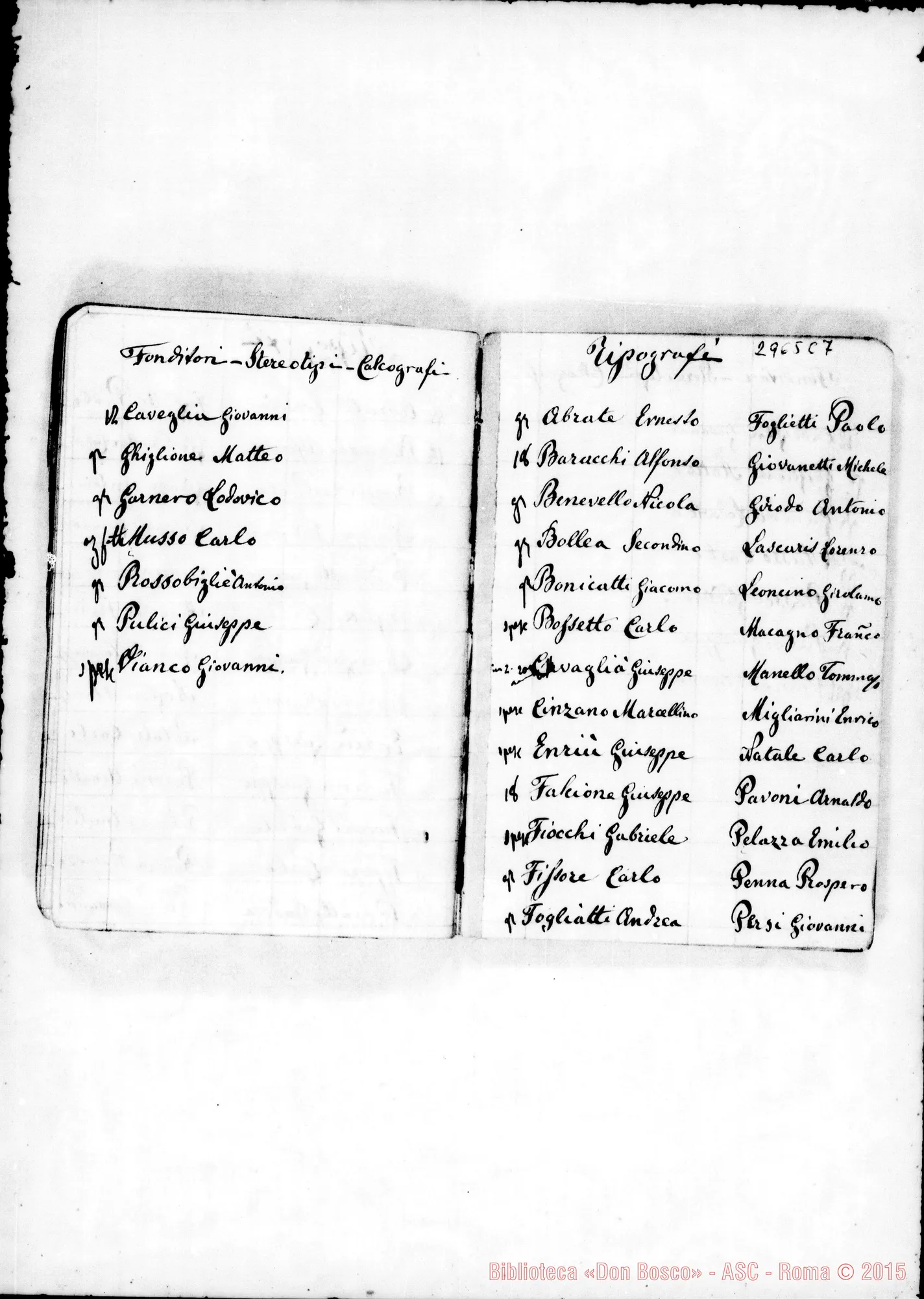 Fotogramma C 7 — Memoriale: segni dei rendiconti, liste di alunni E di salesiani, ed altre. Ms. allogr. con note di D. Rua