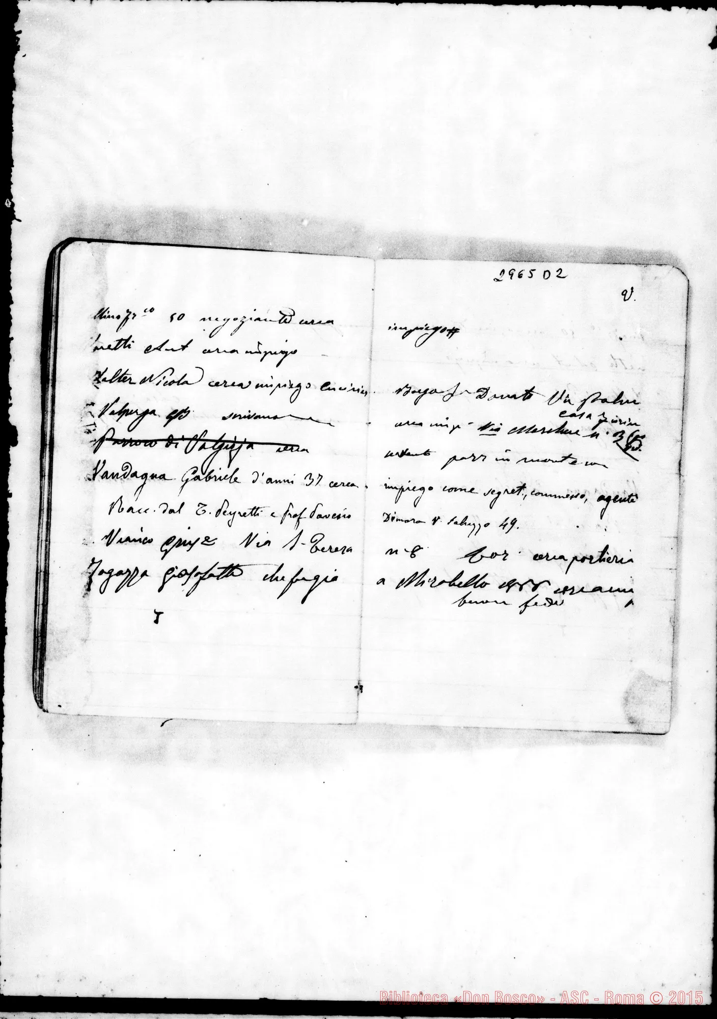 Fotogramma D 2 — Memoriale: segni dei rendiconti, liste di alunni E di salesiani, ed altre. Ms. allogr. con note di D. Rua
