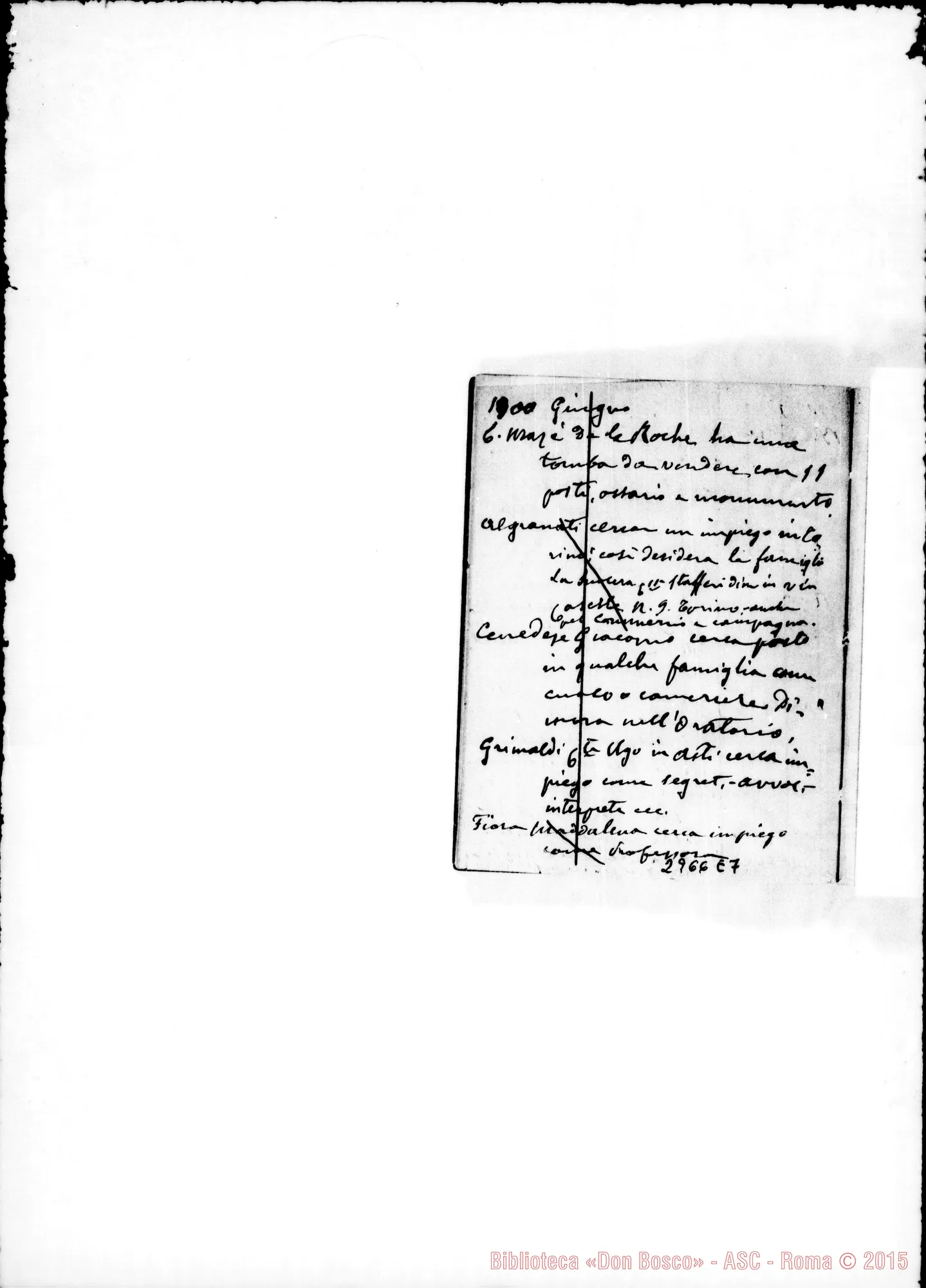 Fotogramma E 7 — Domande di impieghi: Da nov.1899 fino A mar. 1907. Tutto ms. Rua