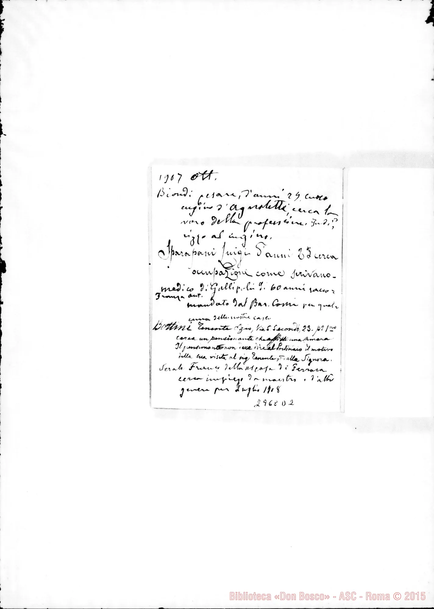 Fotogramma D 2 — Da apr.1907. Ms. di D. Rua ed altri