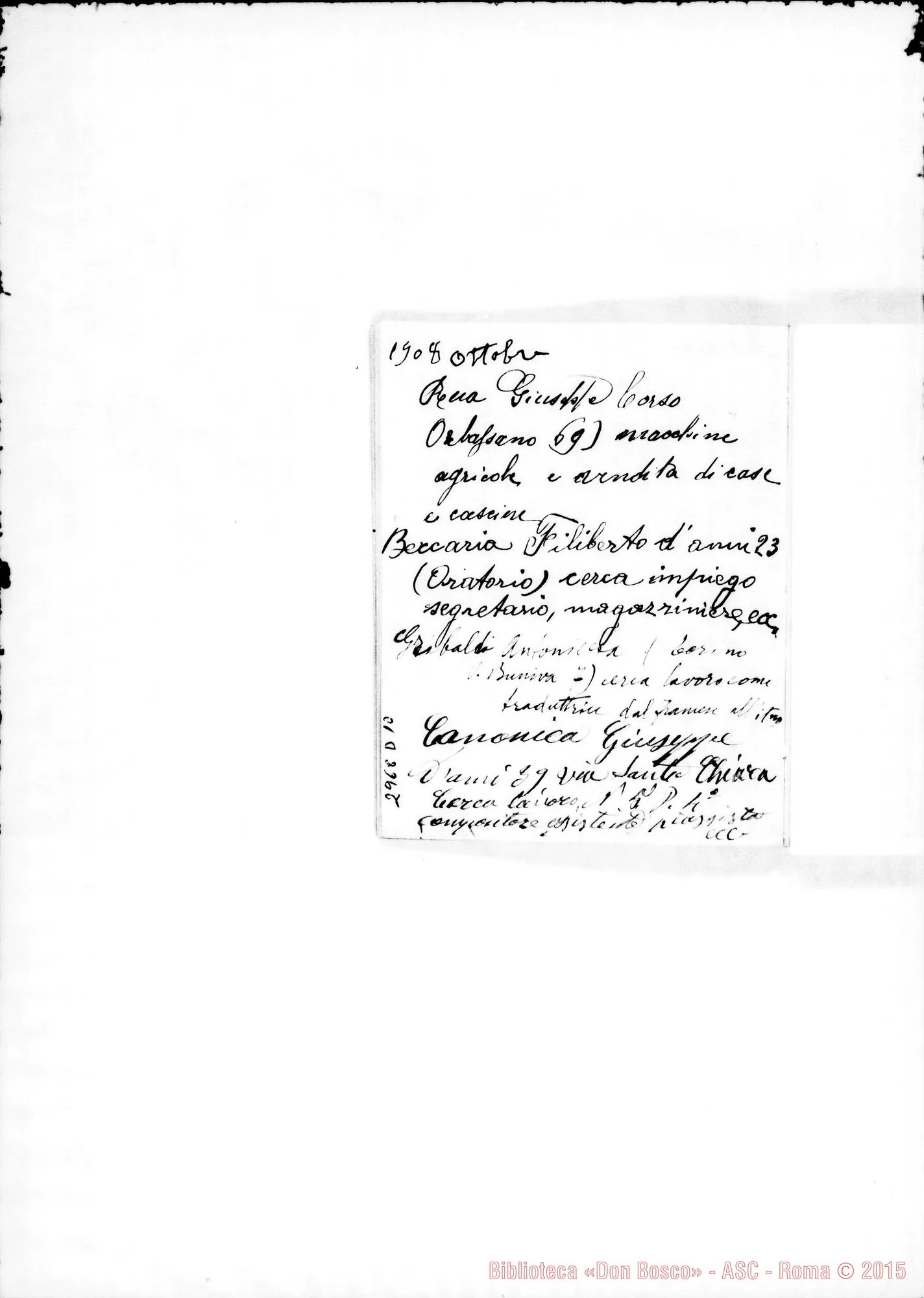 Fotogramma D 10 — Da apr.1907. Ms. di D. Rua ed altri