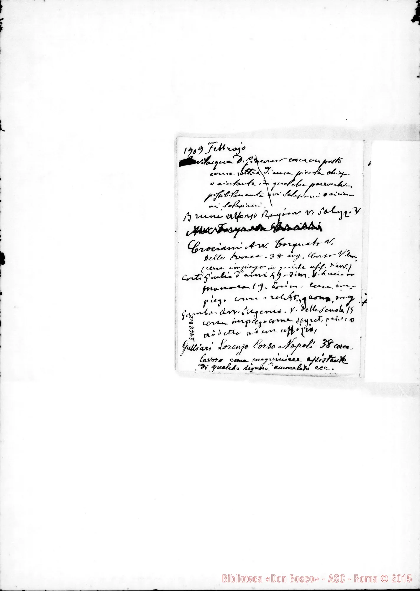 Fotogramma D 12 — Da apr.1907. Ms. di D. Rua ed altri