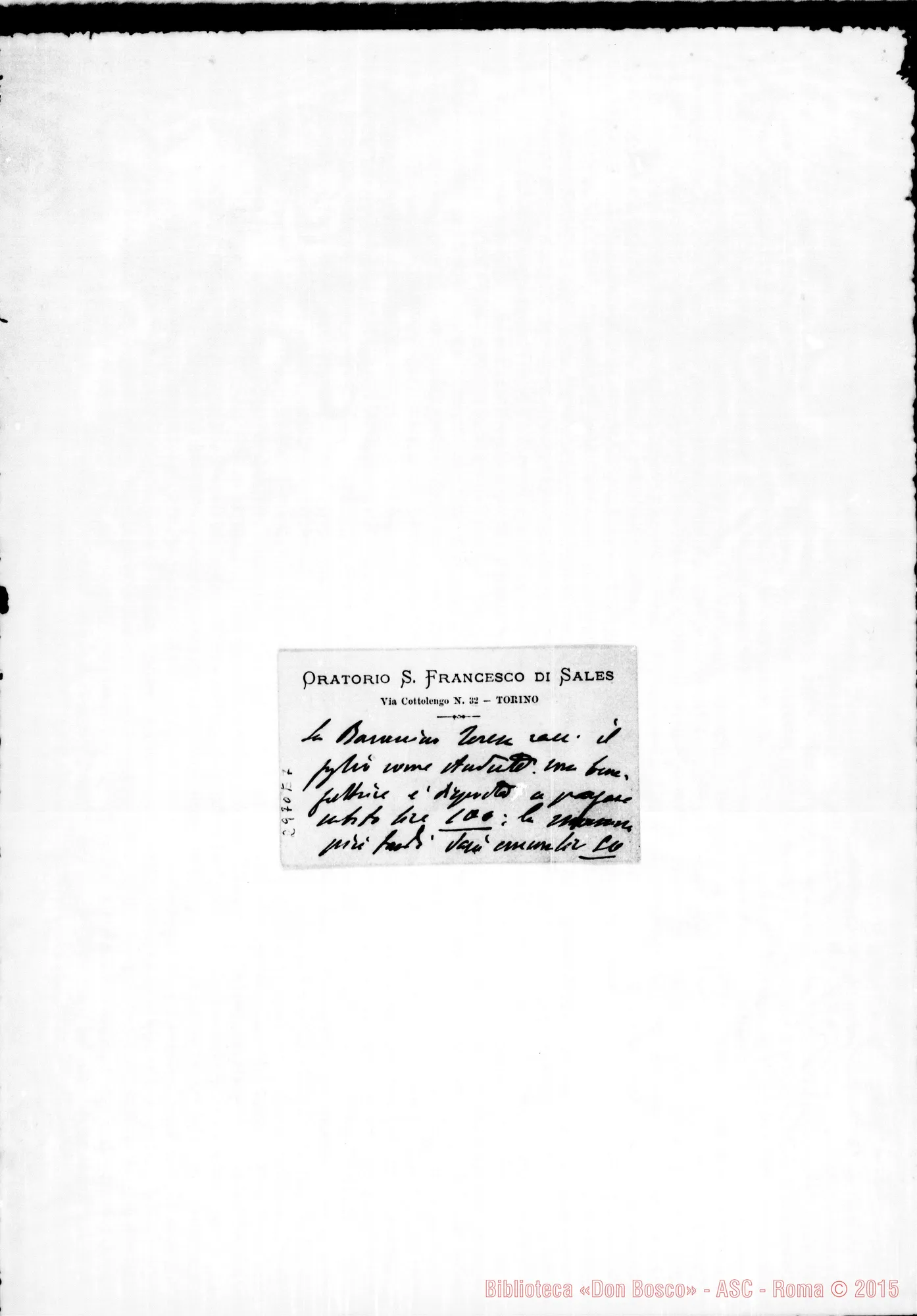 Fotogramma E 7 — Bassanino Remo: Biglietto da visita di D. Scappini