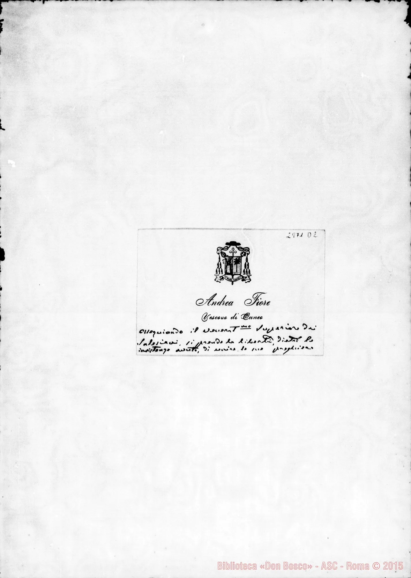 Fotogramma D 2 — Vesc. di Cuneo, Mons. Andrea Fiore - Superiore