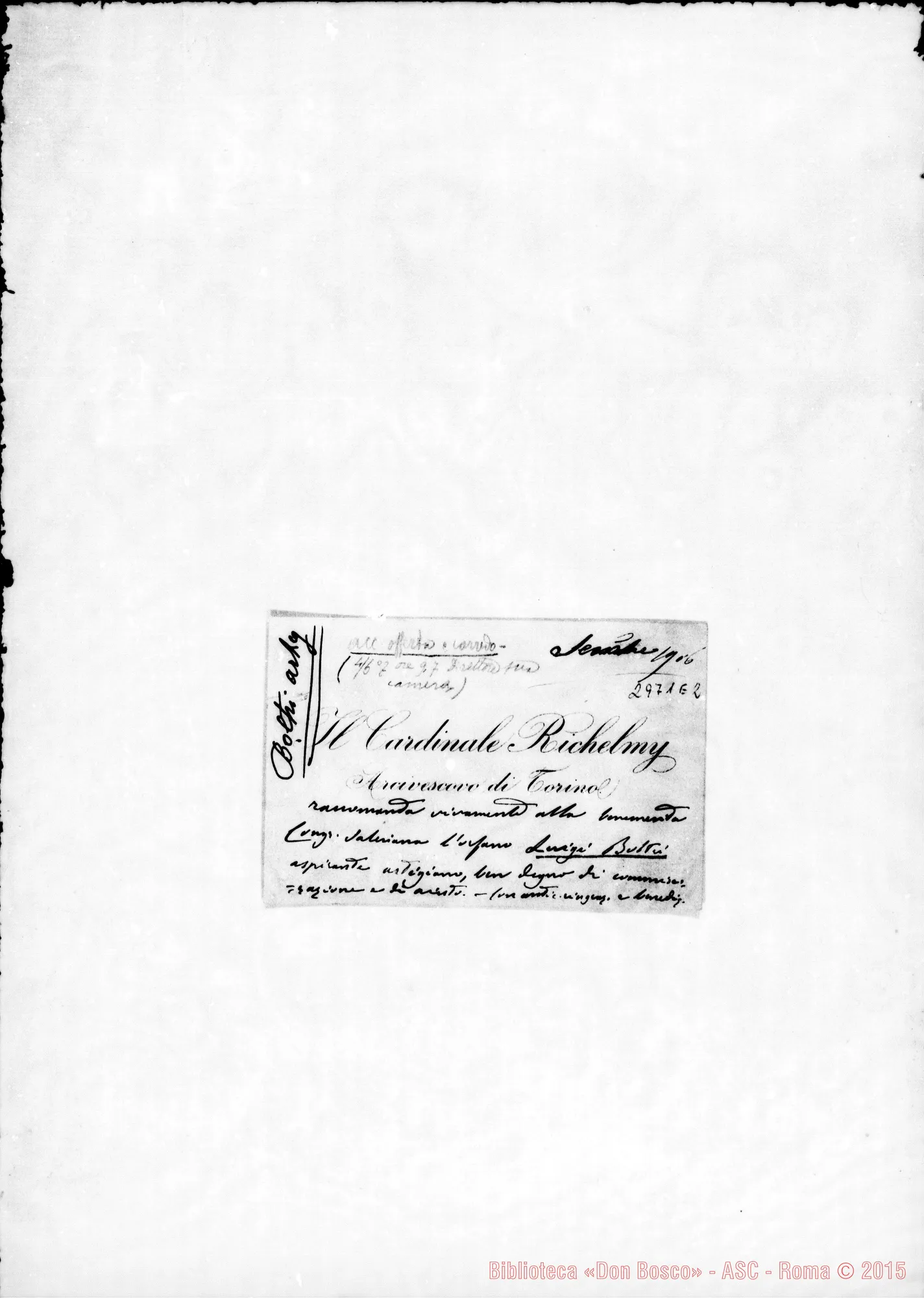 Fotogramma E 2 — Boltri Luigi: Lo raccomanda il Card. Richelmy