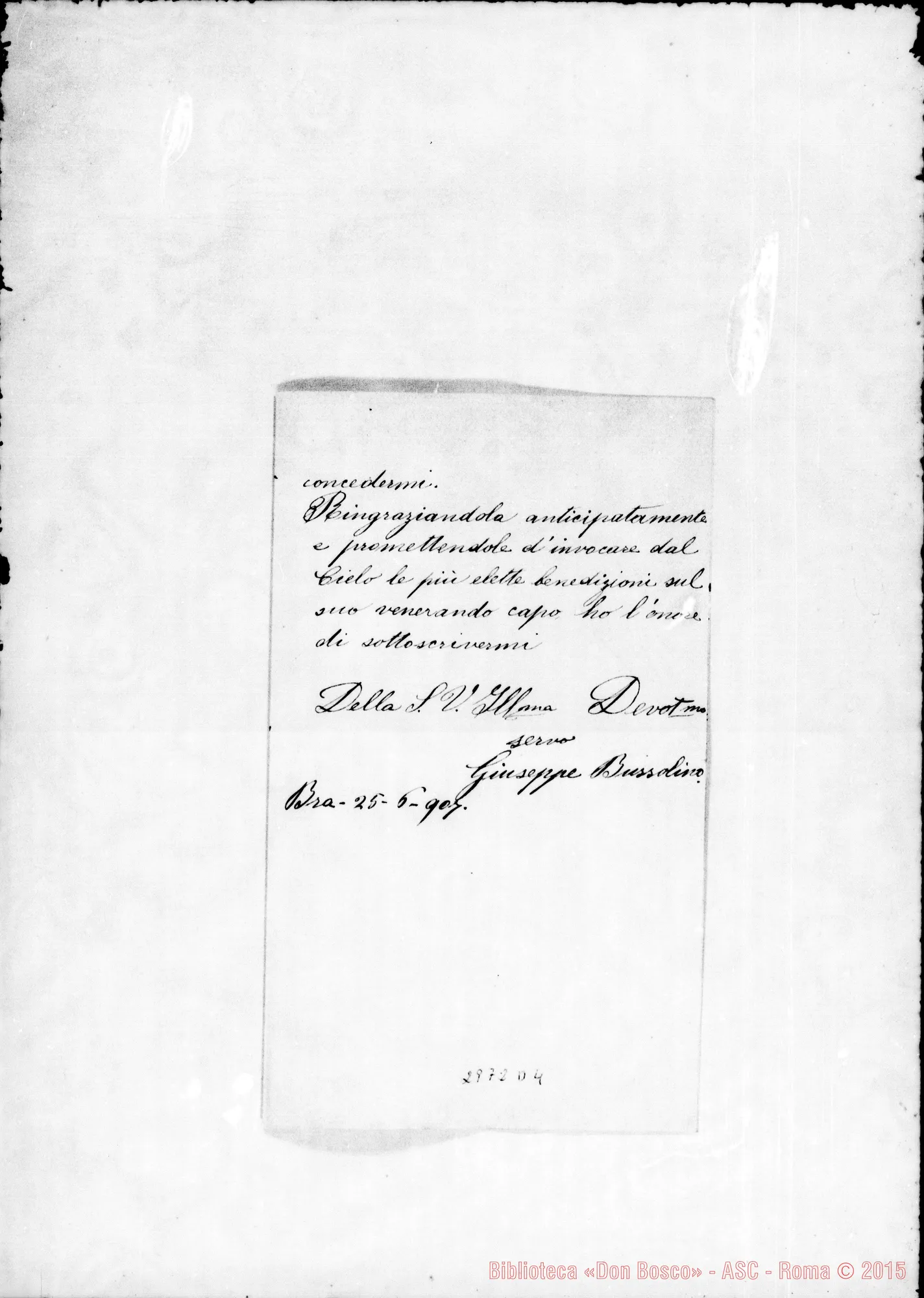 Fotogramma D 4 — Bussolino Giuseppe: Petizione del padre al Direttore. Bra, 25-06-1907