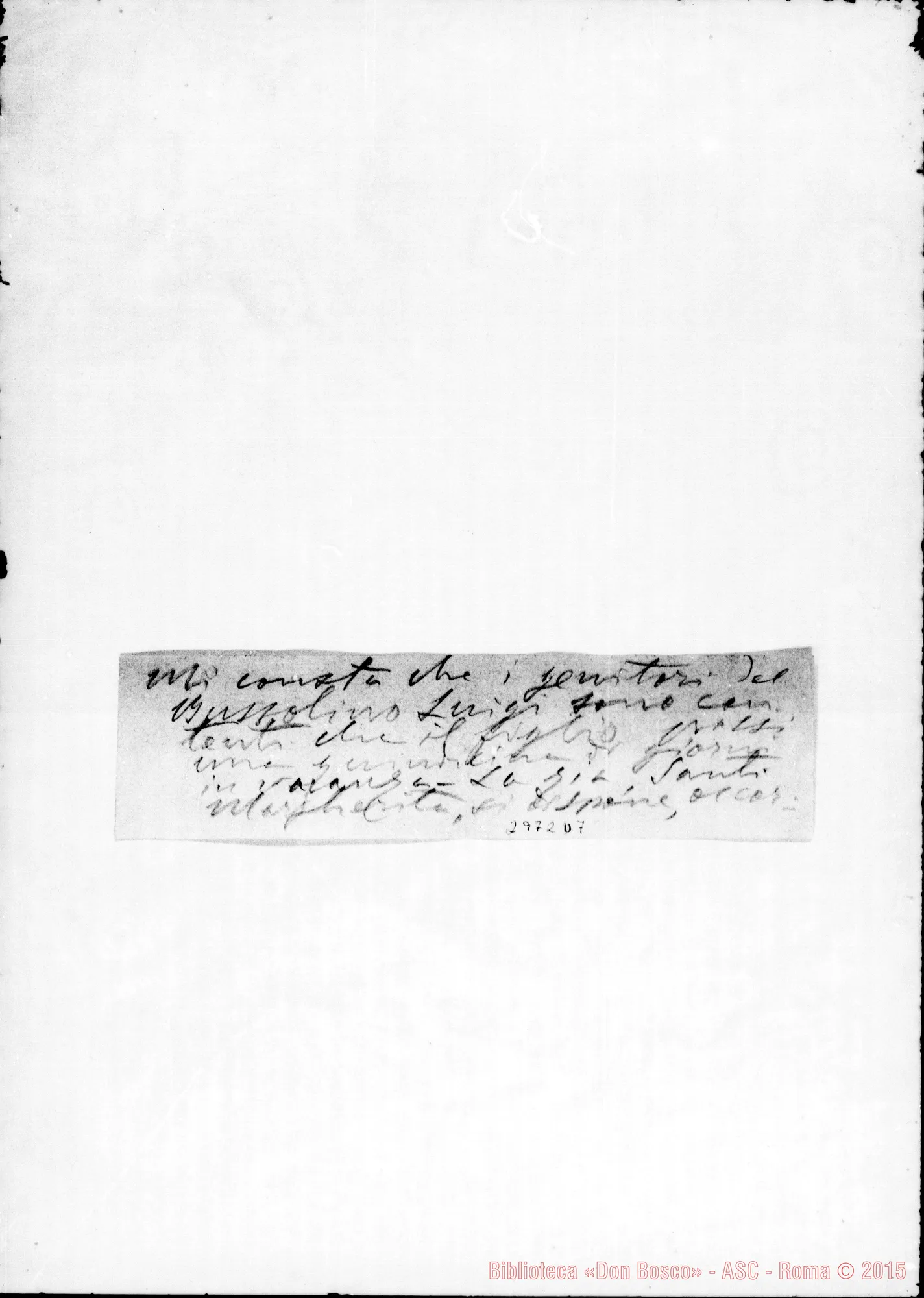 Fotogramma D 7 — Bussolino Vincenzo: Lettera A Molto Rev.do. Autogr. D. Cerruti. Bra, 1-10-1906