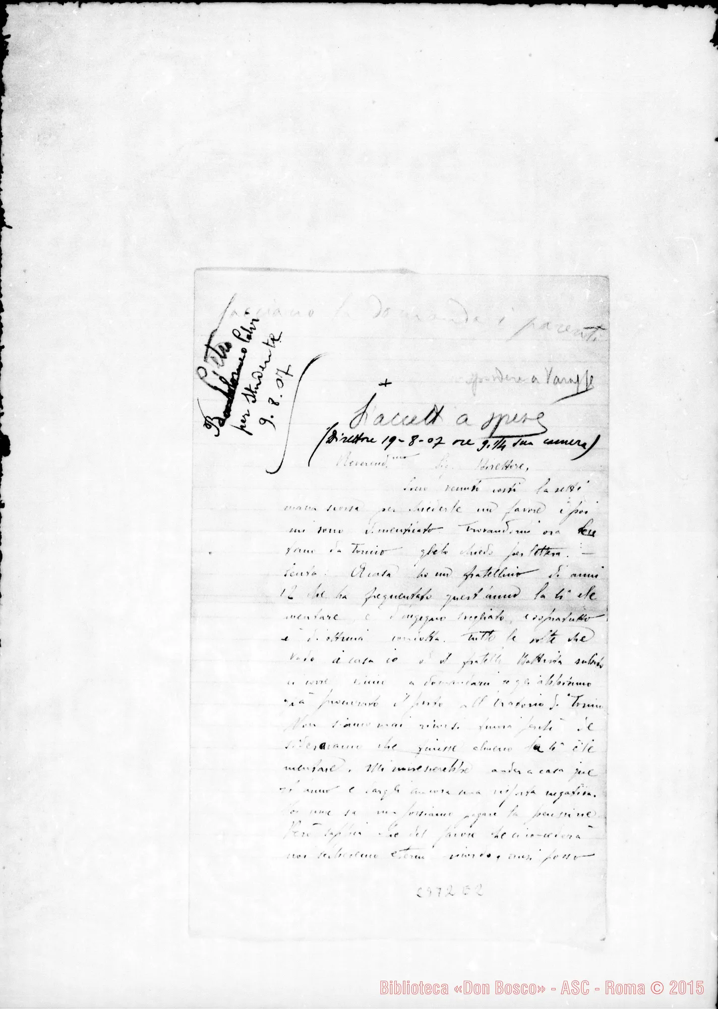 Fotogramma E 2 — Calvi Pietro: Calvi Bartolomeo, ch. - Direttore. Castelnuovo, 7-08-1907