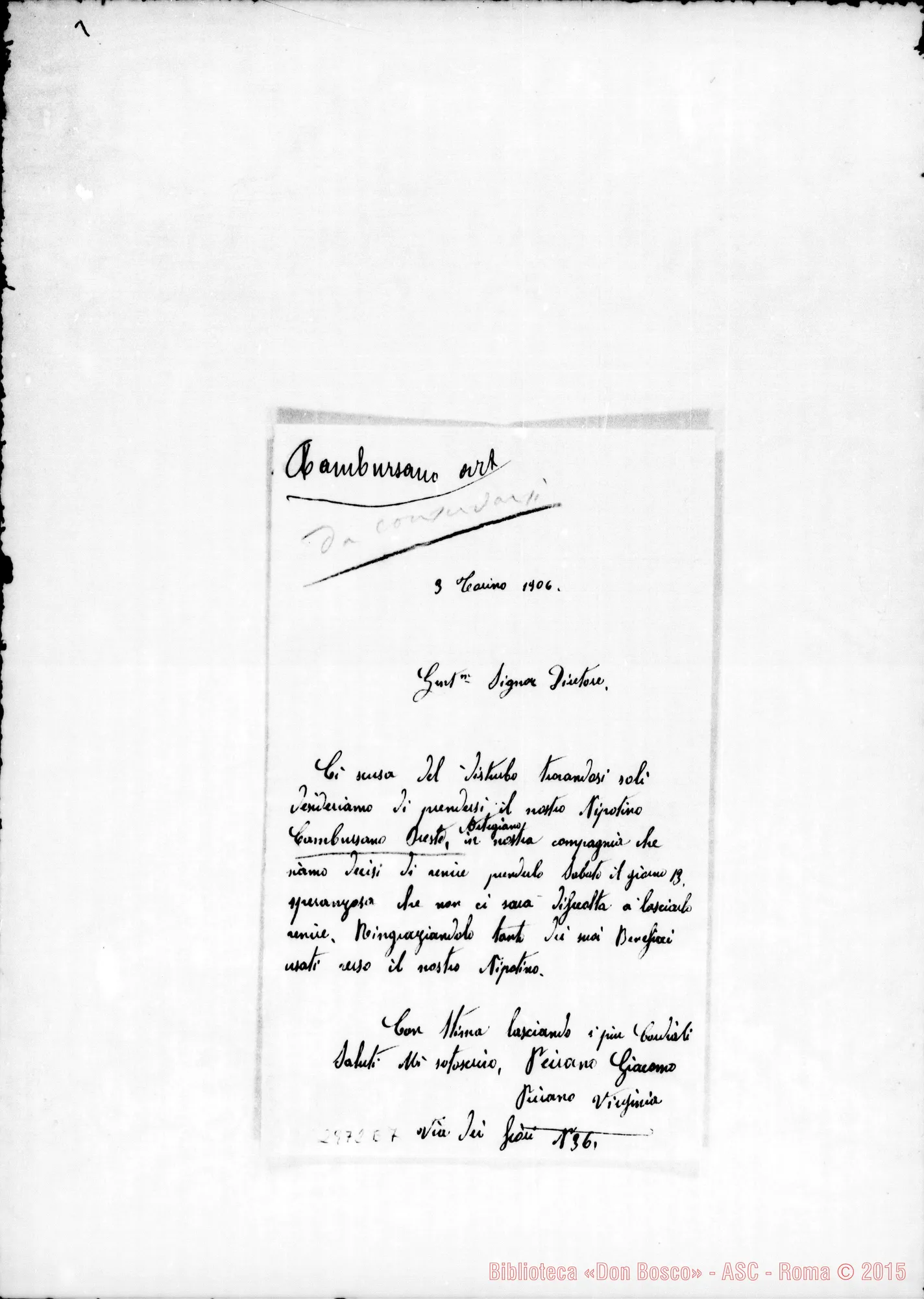 Fotogramma E 7 — Cambursano Oreste: Piccono Giacomo - Direttore