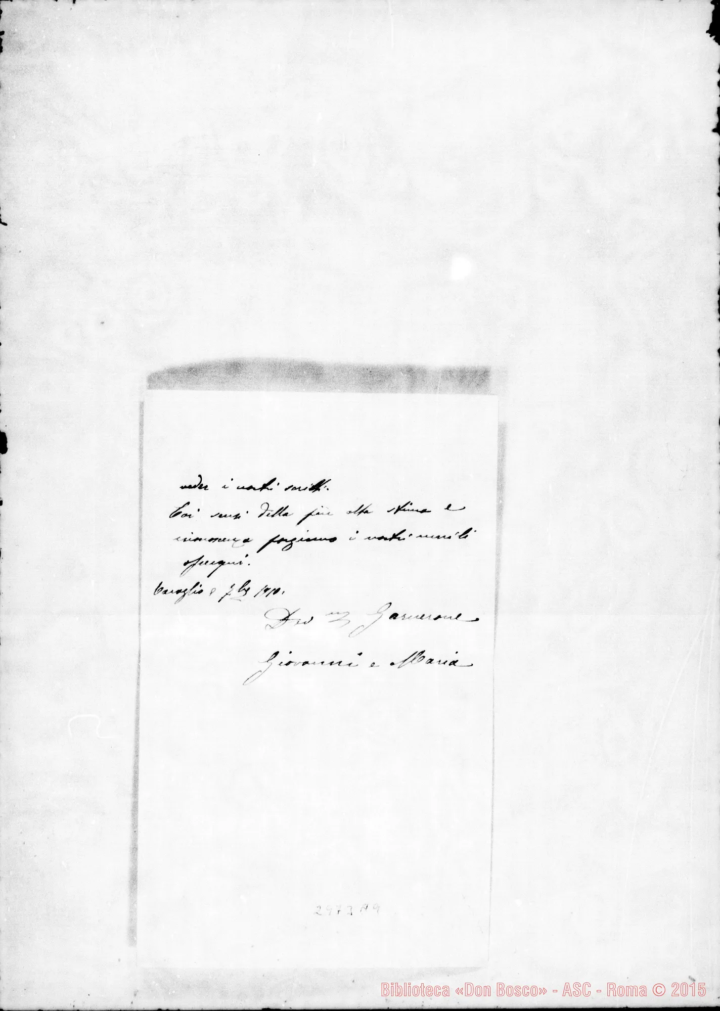 Fotogramma A 9 — Garnerone Giov. - Oratorio. Caraglio, 8-09-1910