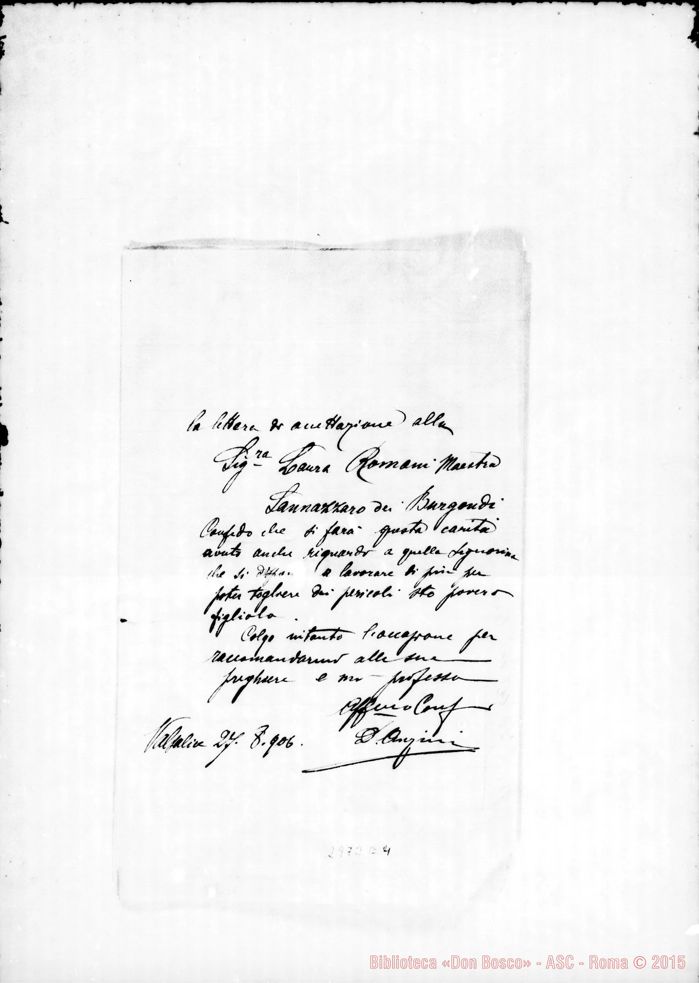 Fotogramma E 4 — D. Anzini - Prefetto. Valsalice, 27-08-1906