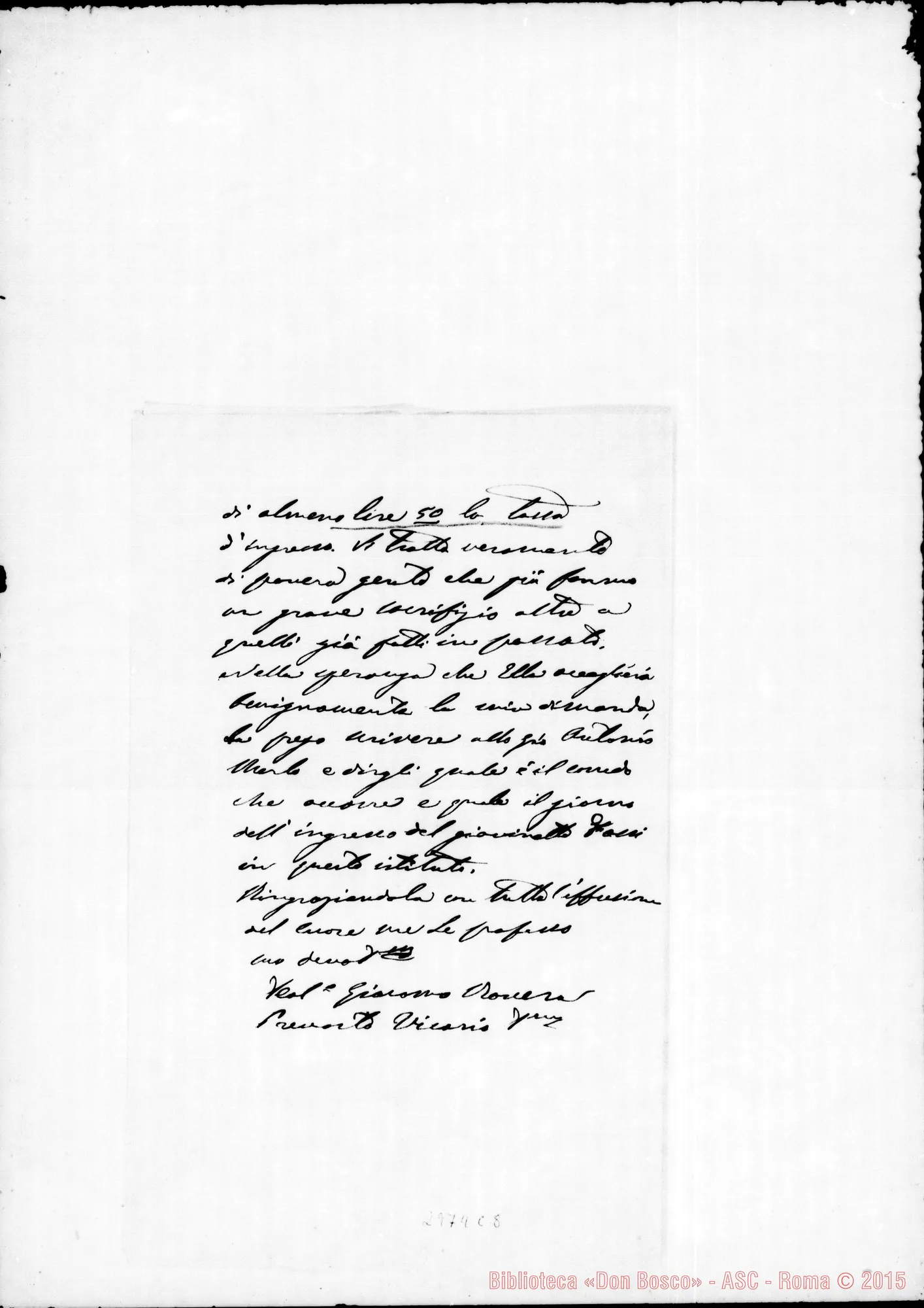 Fotogramma C 8 — Fassi Giuseppe: Teol. Giacomo - Rev. Signore
