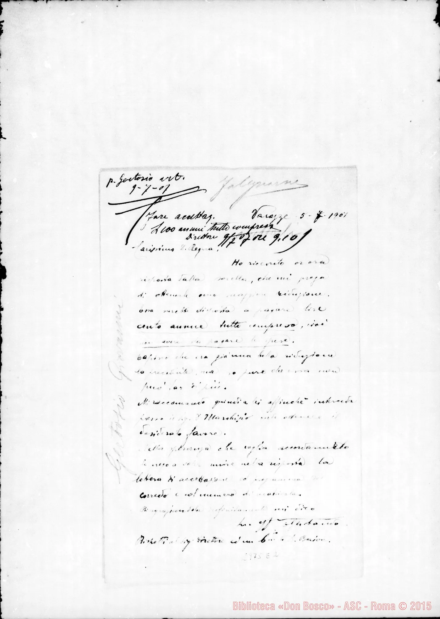 Fotogramma E 2 — Gertosio Giovanni: D. Gerbaudo- D. Regna. Varazze, 5-07-1907