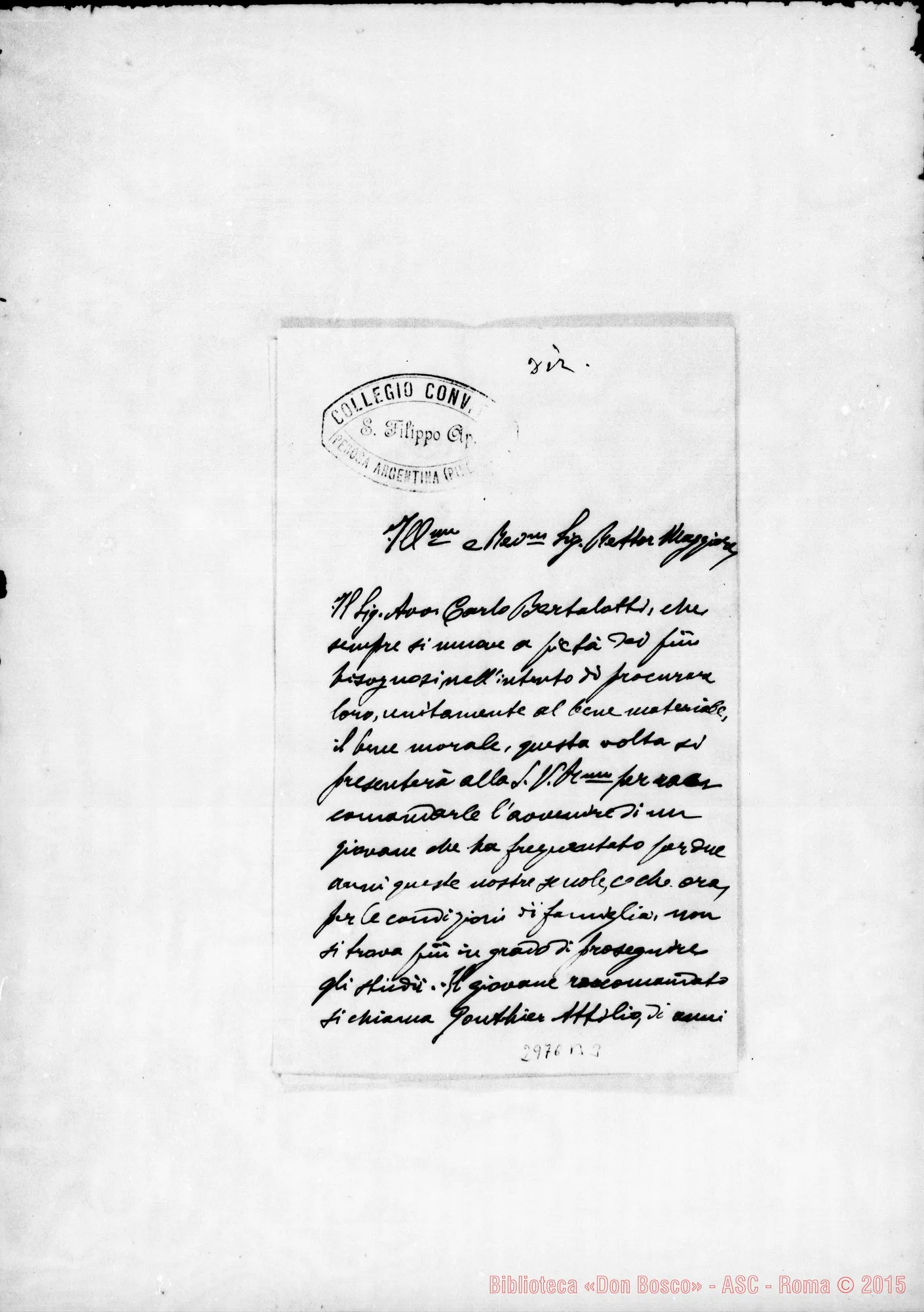 Fotogramma B 3 — Fracchia Pietro, SDB - D. Rua. Perosa Arg., 31-07-1904