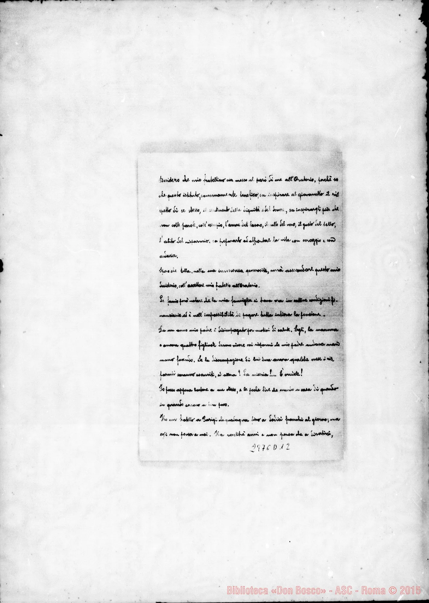Fotogramma D 12 — Lombardi Domenico: Lettera A Sig. Direttore. Torino, 4-04-1907