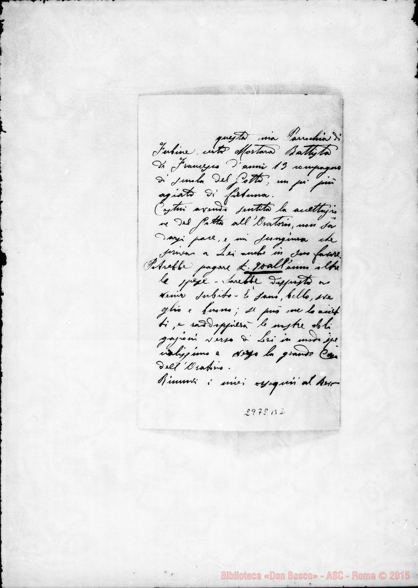 Fotogramma B 2 — Mortara Battista: Arciprete di Fubine - D. Marchisio. Fubine, 16-10-1906