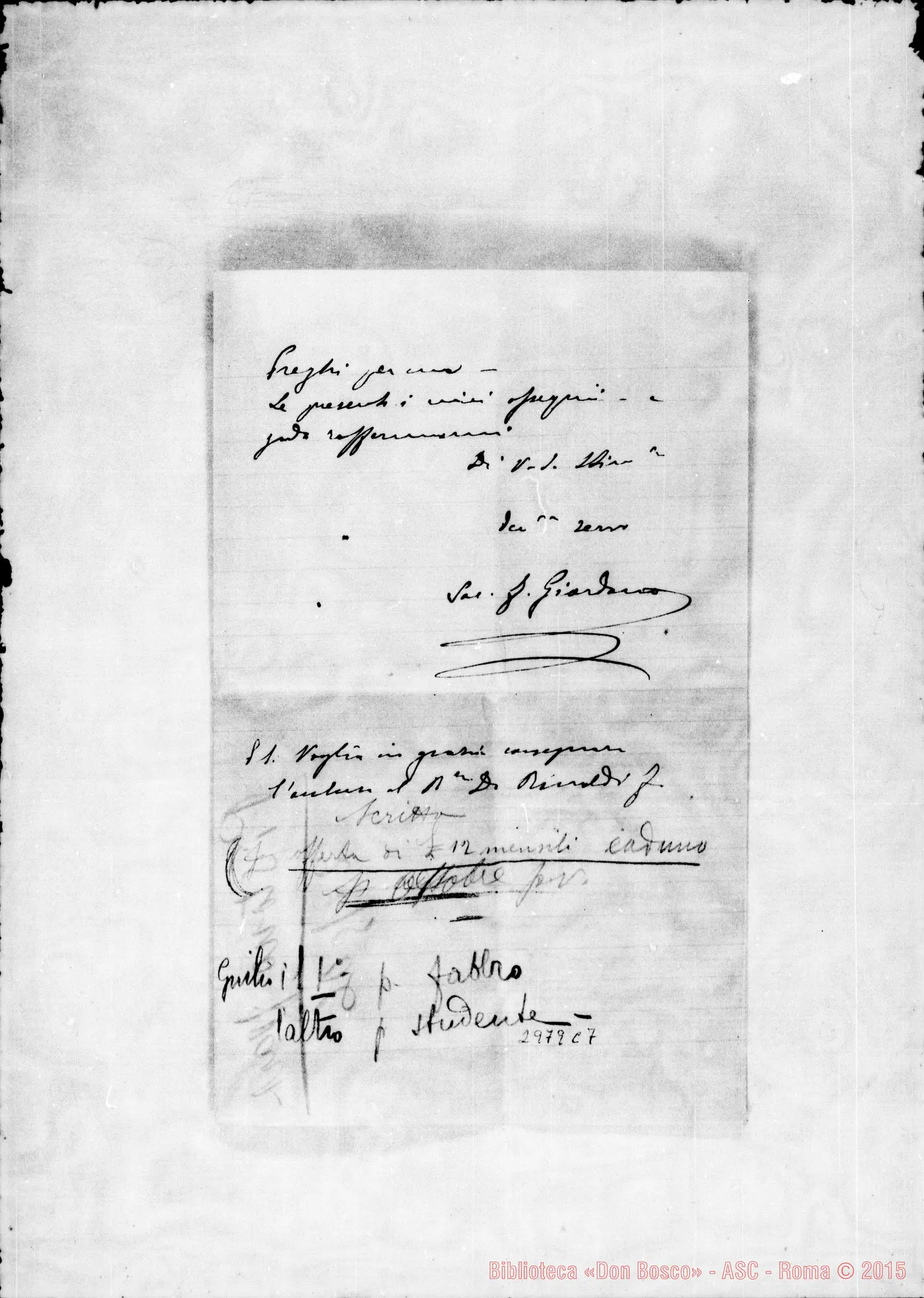 Fotogramma C 7 — Pistono Giulio: D. Giordano Lorenzo - Sig. Villa. Mondovì, 17-01-1906