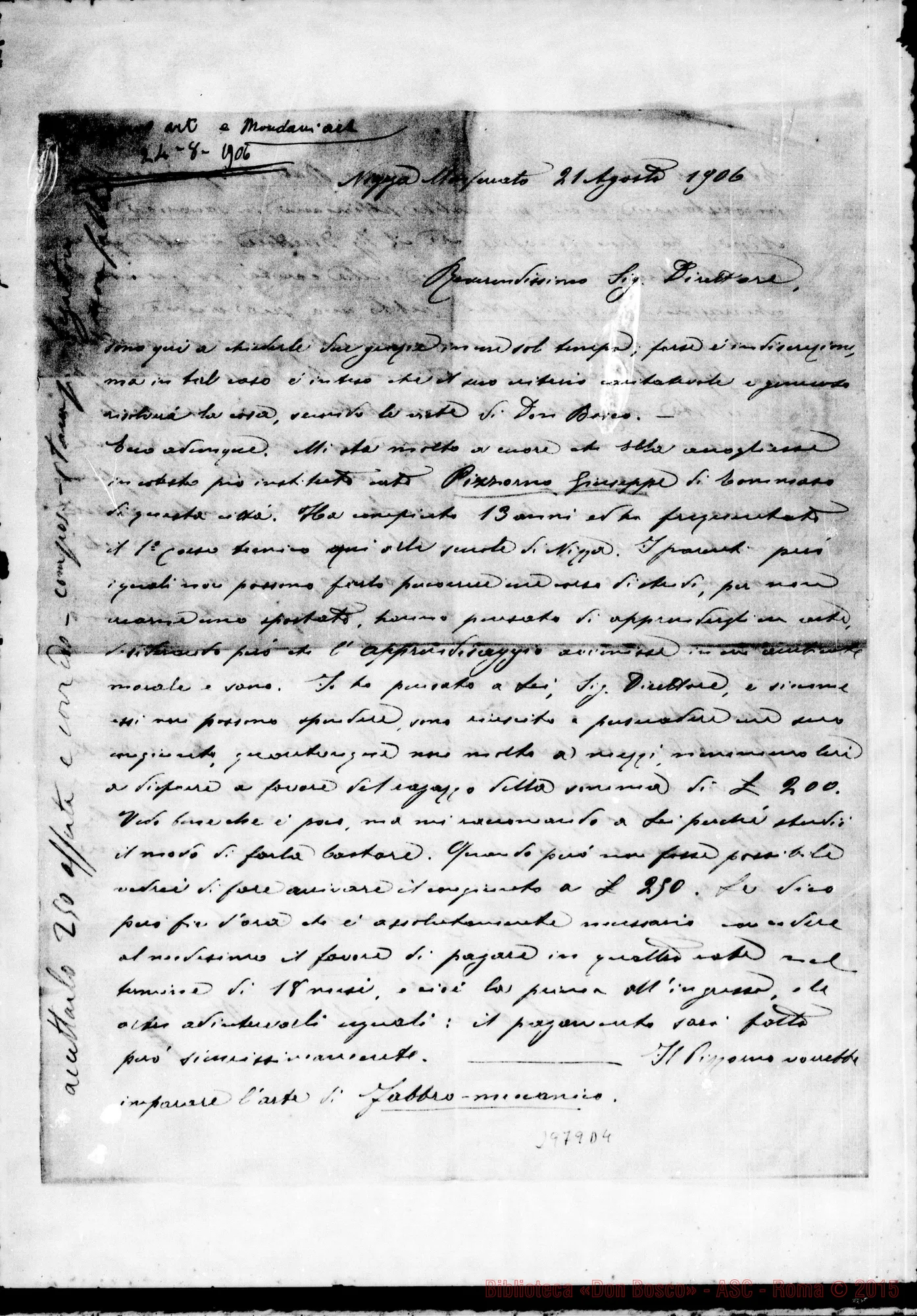 Fotogramma D 4 — Pizzorno Giuseppe: Teol. Annibaie Robba - Direttore. Nizza Monf., 21-08-1906