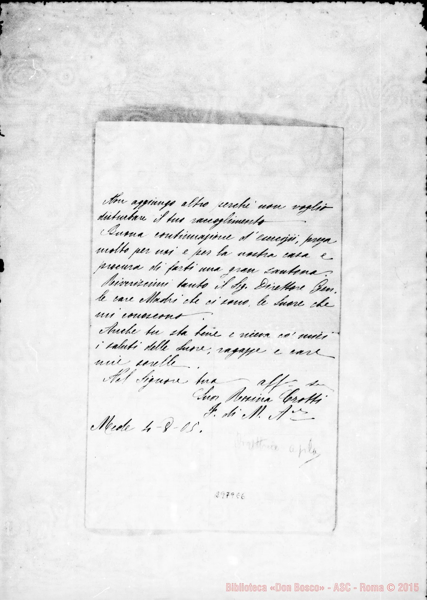 Fotogramma E 6 — Raffaghelli Luigi: Suor Rossina Crotti - Suor Teresa. Mede, 4-08-1905