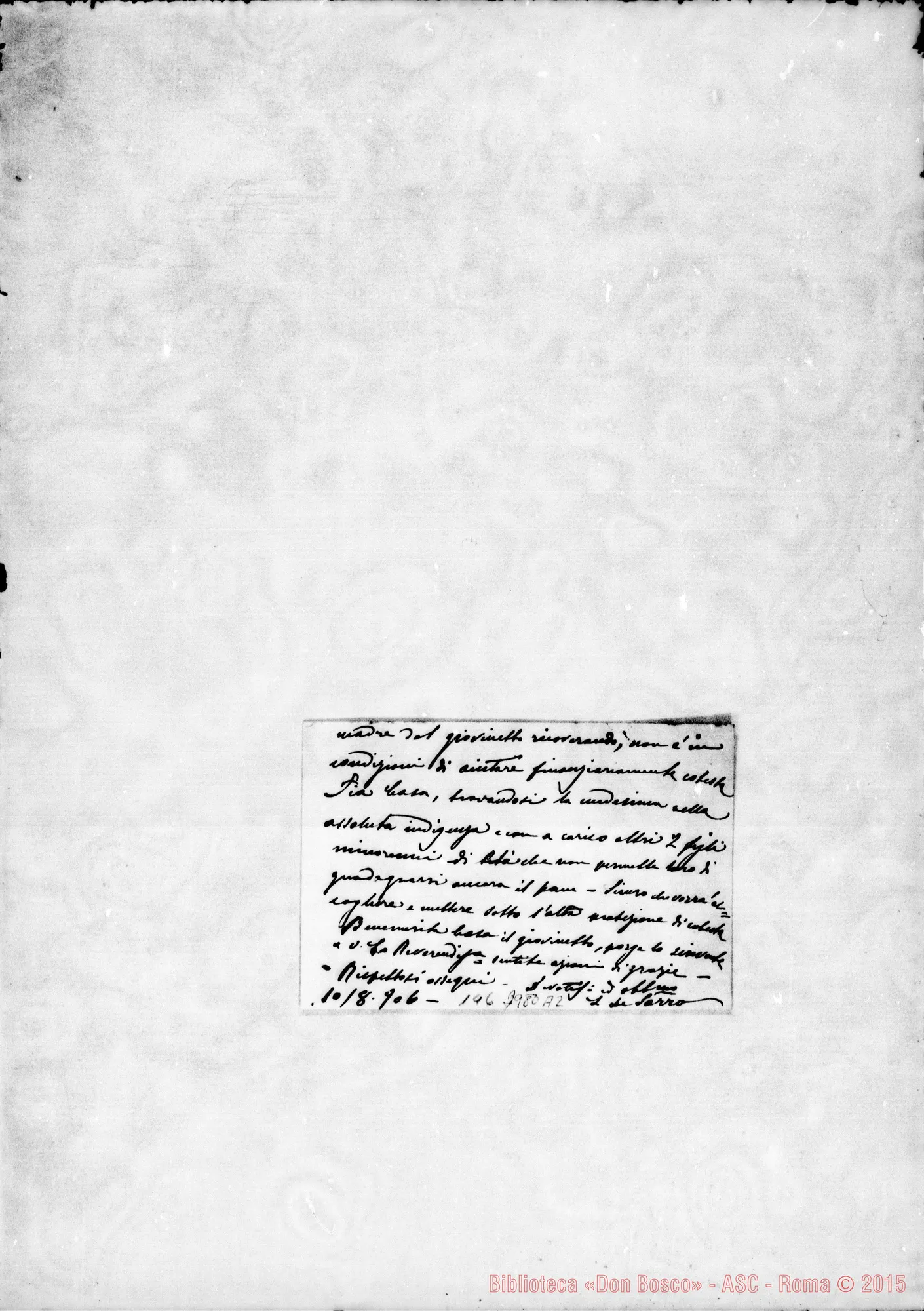 Fotogramma A 2 — Luigi di Sarro, cav. - Rettor Maggiore. Torino, 10-08-1906