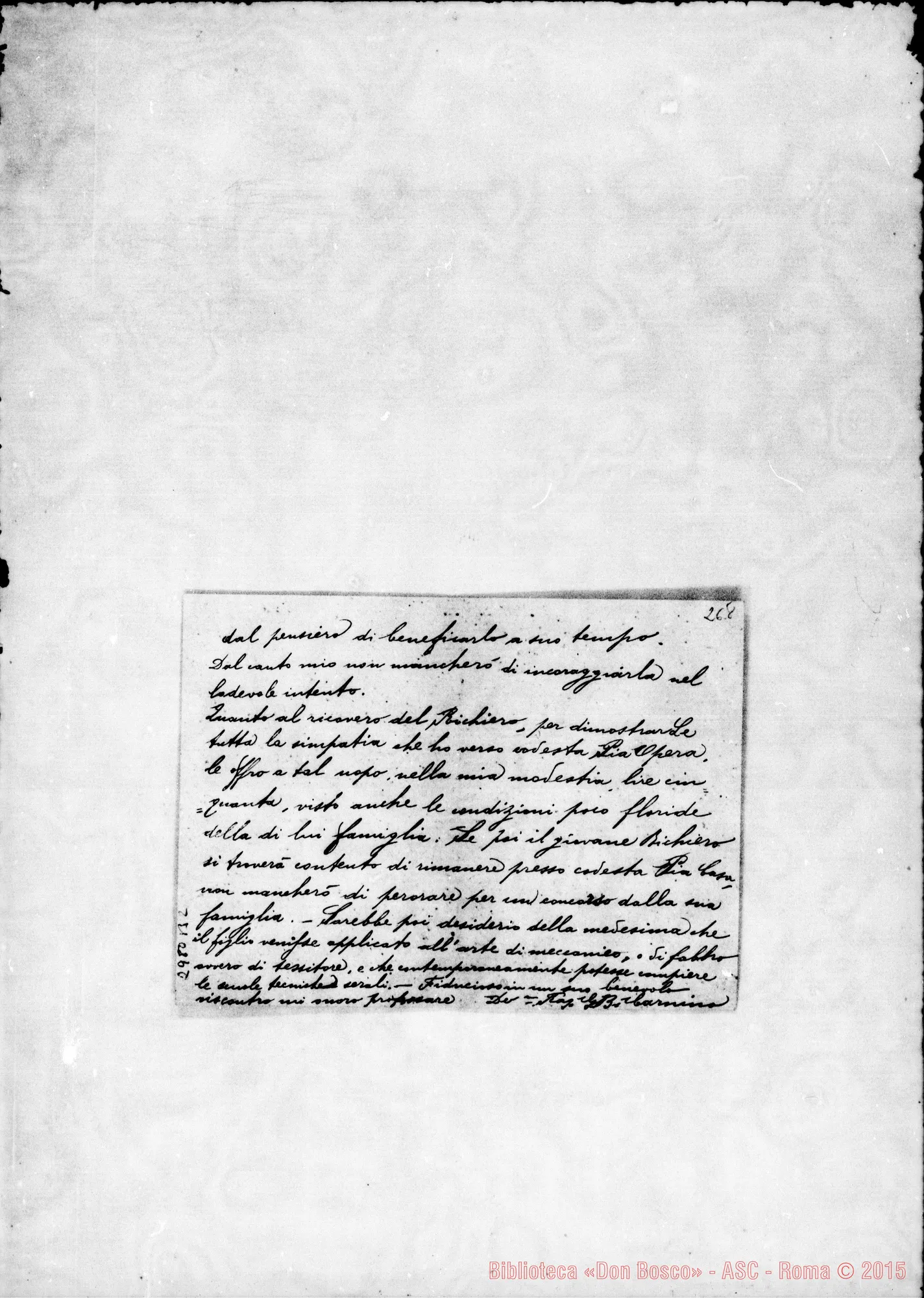 Fotogramma B 2 — G.B. Carmino - Rev.mo Presidente. Torino, 25-09-1907