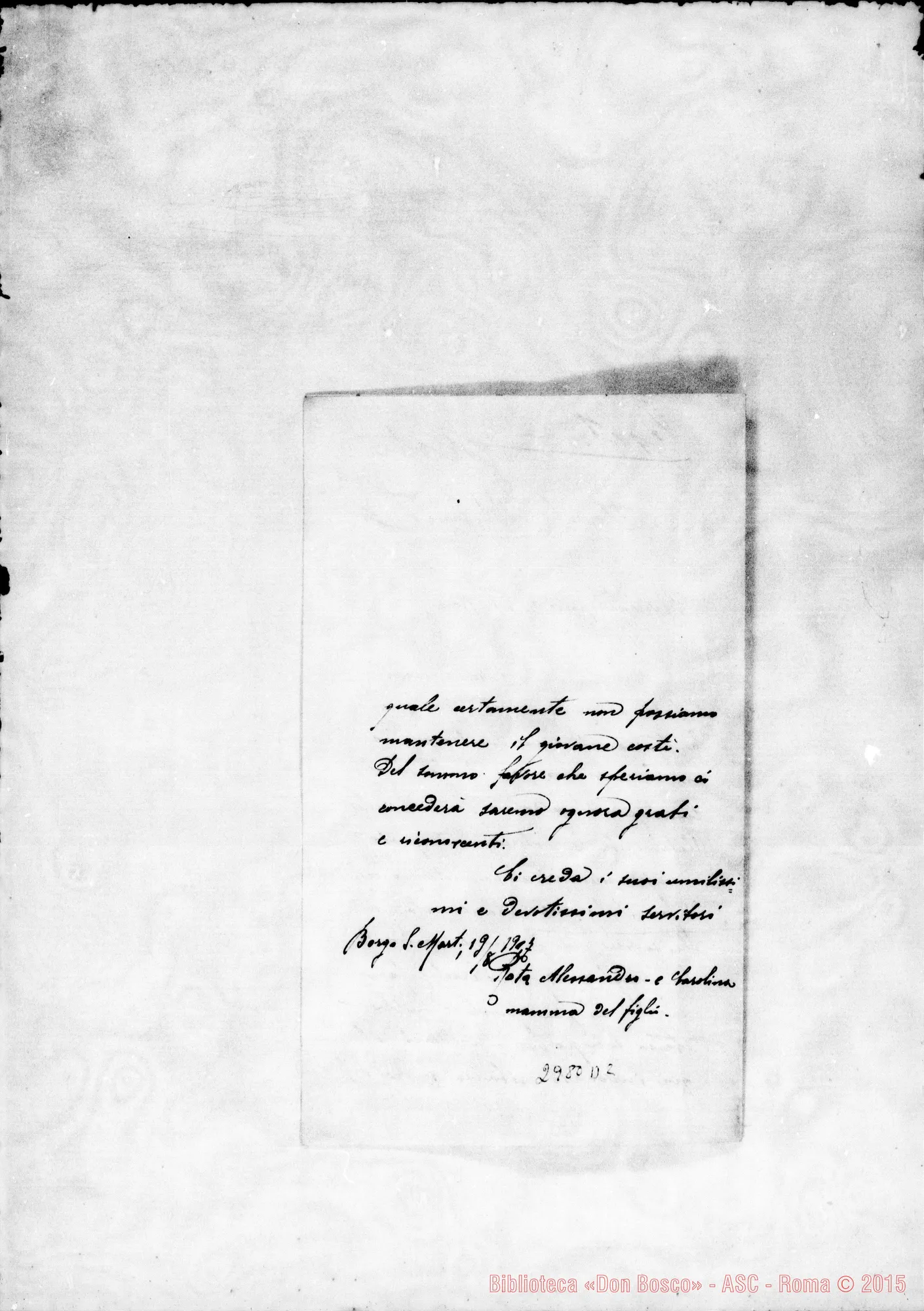 Fotogramma D 2 — Rota Francesco: Rota Alessandra - Direttore. Borgo S. Martino, 19-08-1907