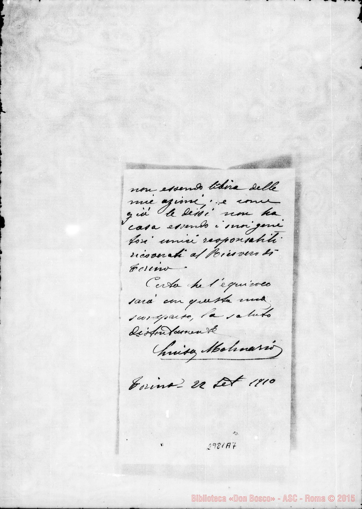 Fotogramma A 7 — Molineri Luisa - D. Rinaldi. Torino, 22-09-1910