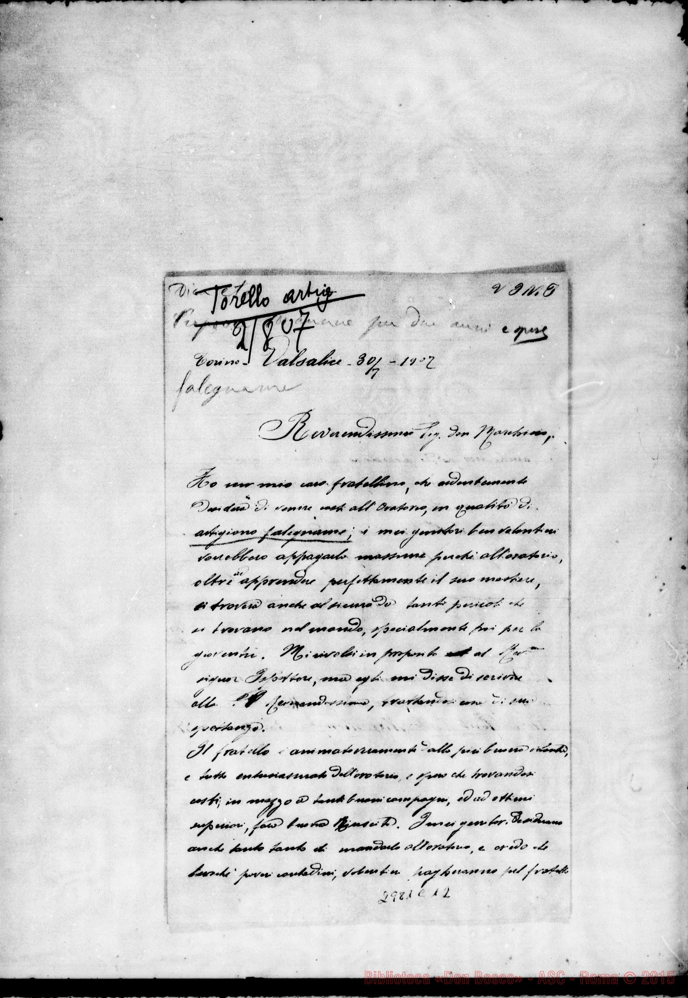 Fotogramma C 12 — Torello G.: Ch. Torello Carlo - D. Marchisio. Valsalice, 30-07-1907