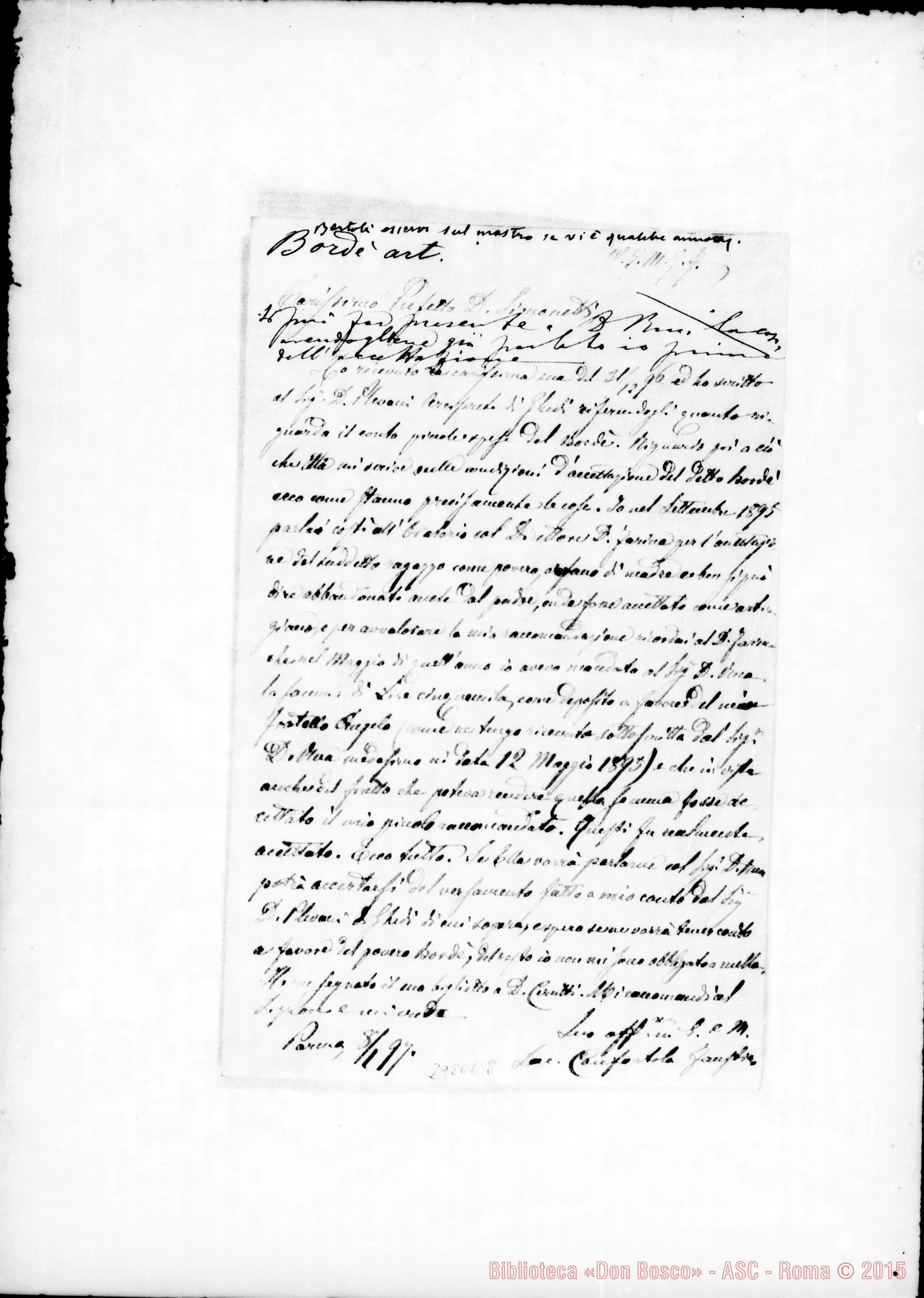 Fotogramma E 8 — Confortola Faustino - D. Simonetti. Autogr. Rua