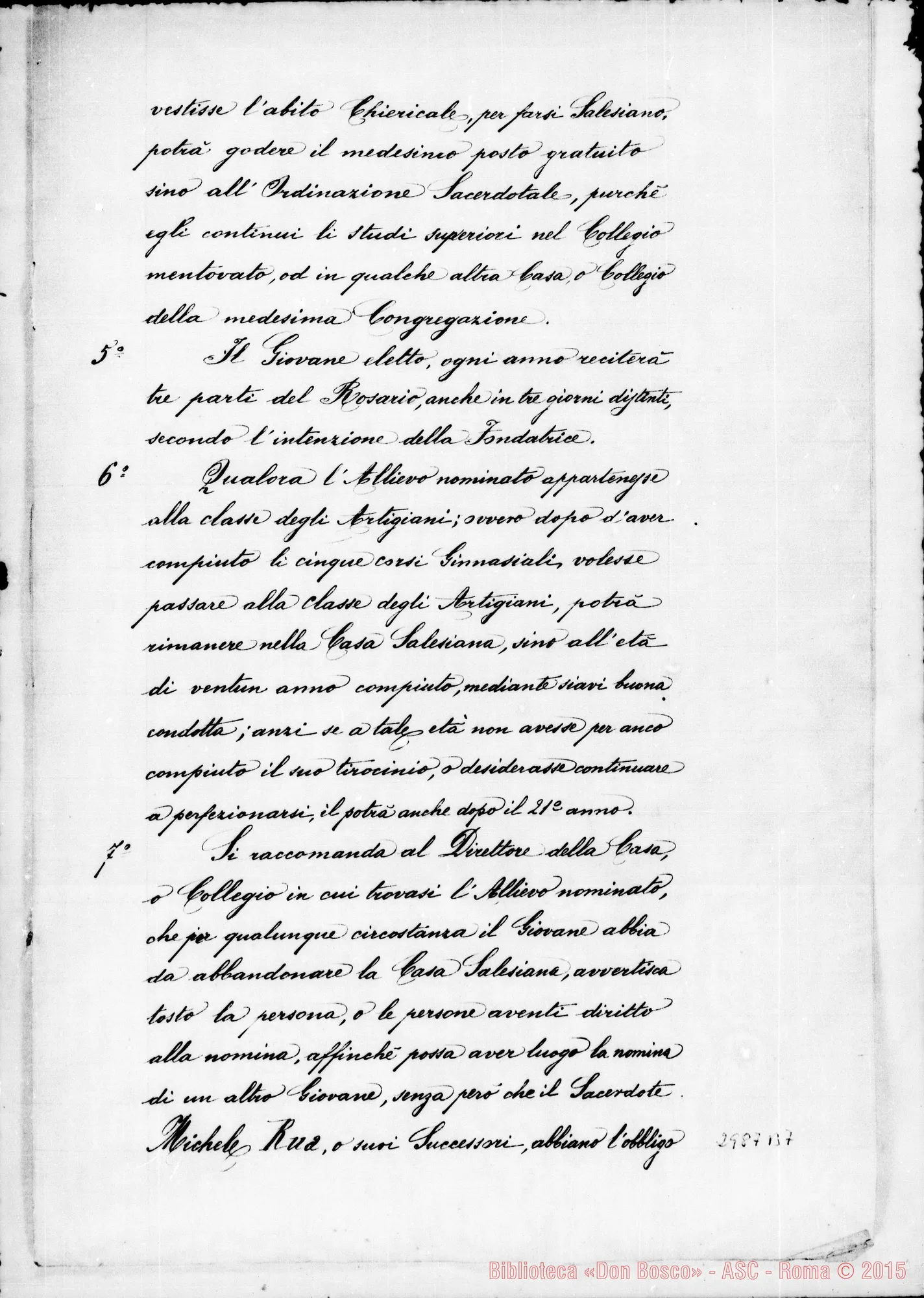 Fotogramma B 7 — Costituzione di un posto gratuito-2. Minuta ms. autogr. Rua E documento privato. Torino, 29-11-1889