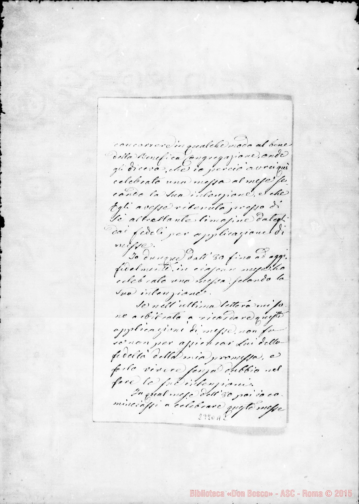 Fotogramma A 2 — Macerella Giambattista: Lettera A Rev.do Signore. Brindisi, Die. 1884. Autogr. Rua