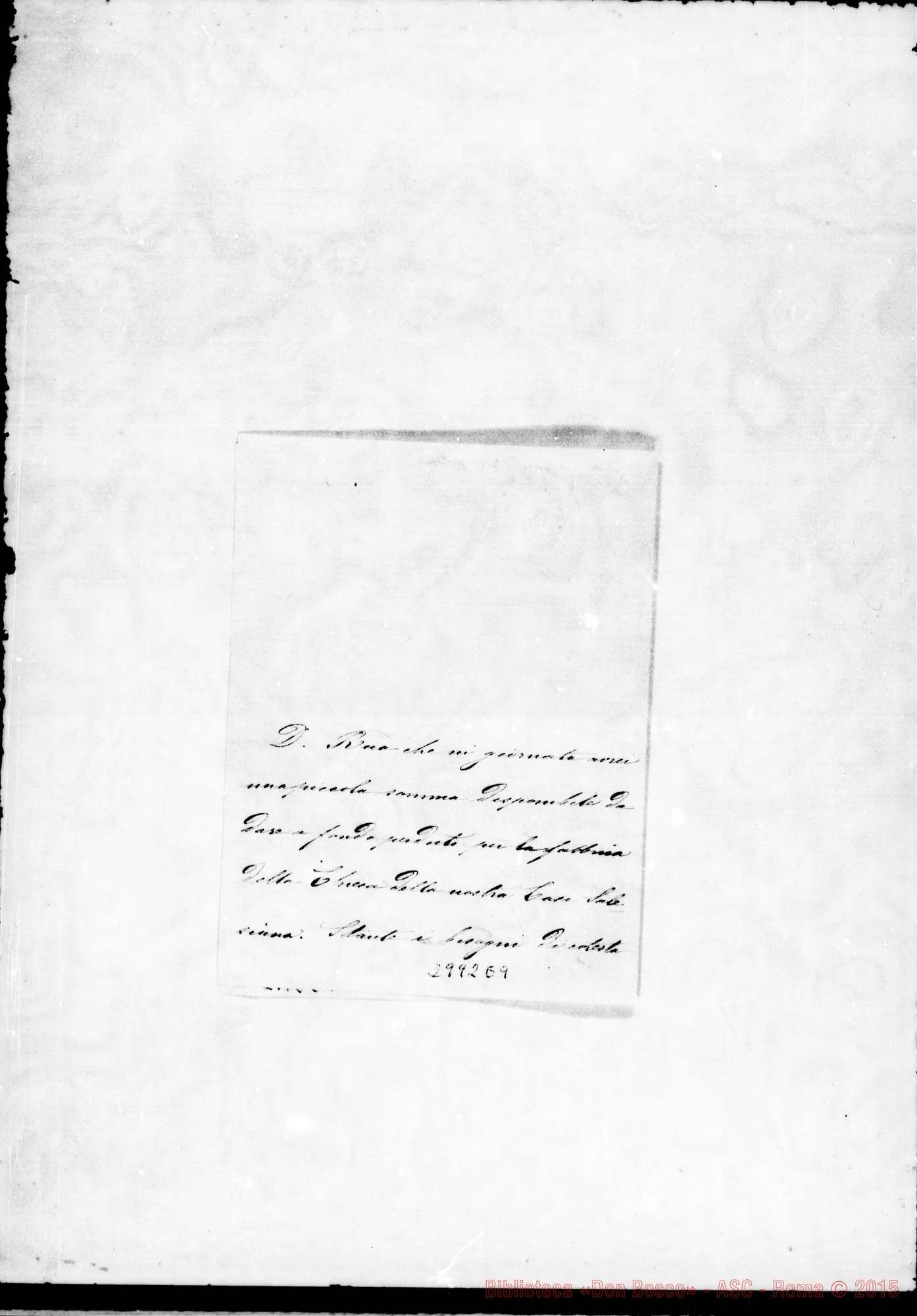 Fotogramma E 9 — Maria Spreti - Rev.mo Signore. Autogr. Rua. Nov.1896