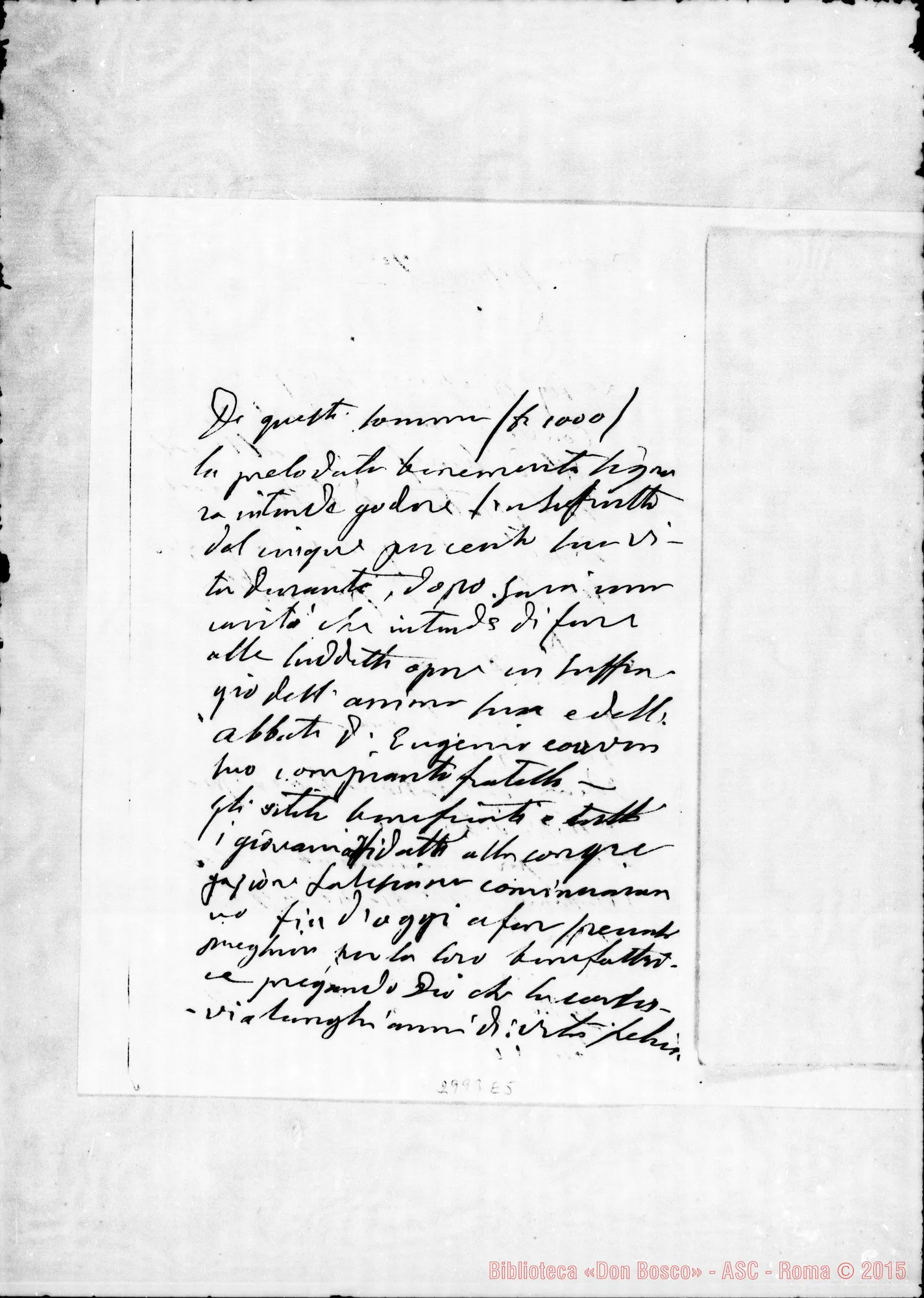 Fotogramma E 5 — Per l’Oratorio. Ms. autogr. Bosco. Ott.1878