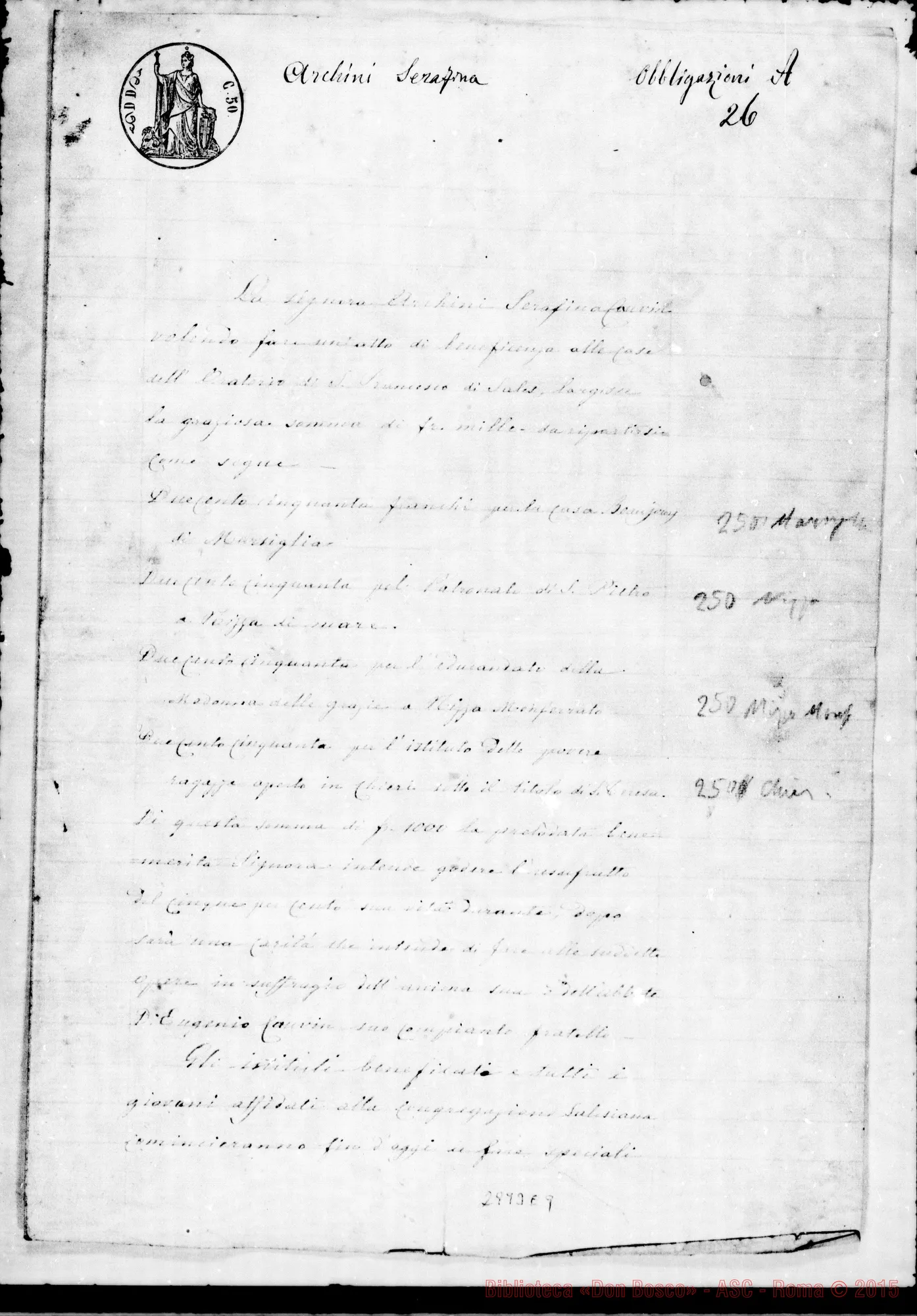 Fotogramma E 9 — Stesso documento con firma autogr. Bosco. Ott.1878