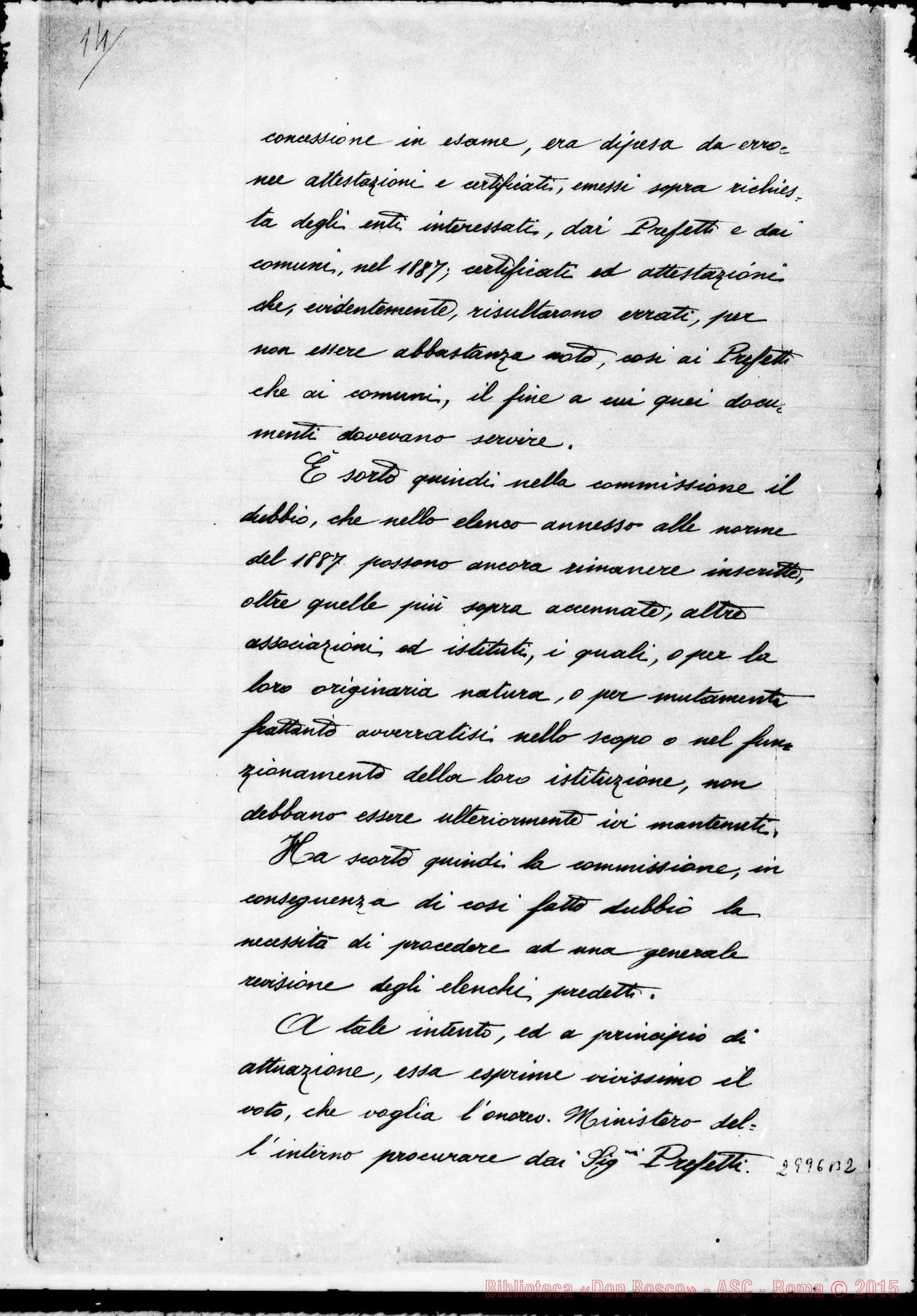 Fotogramma B 2 — 1892: 14-12 Verbale sulla conferenza tenuta in Roma su Strade Ferrate