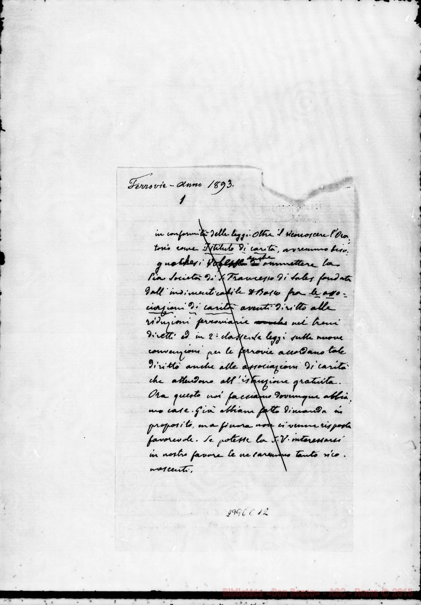 Fotogramma C 12 — 1 -08 D. Rua - Sindaco Voli. Firma E autogr. ms. Rua
