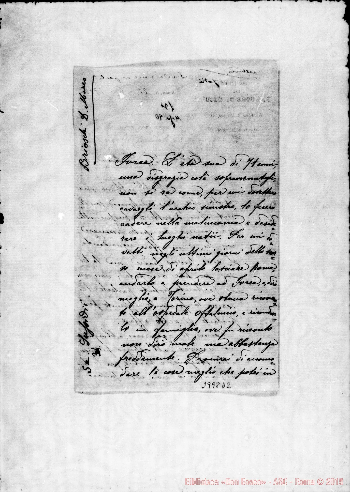 Fotogramma D 2 — Brioschi Marco, SDB - Sig. D. Rua. Autogr. Rua E Rinaldi. Roma, 21-06-1902