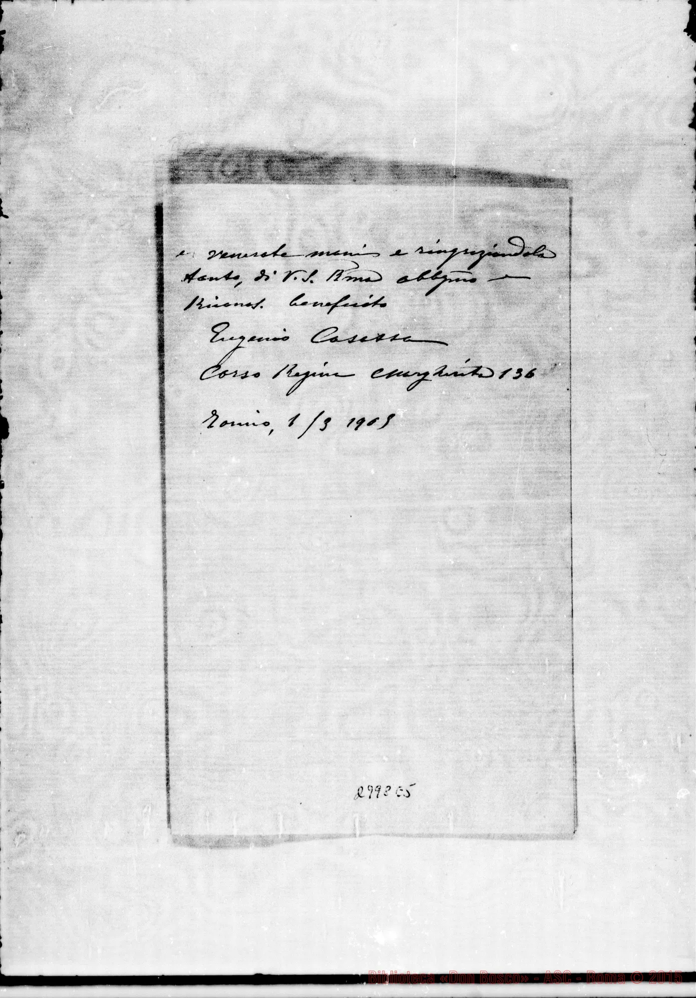 Fotogramma E 5 — Casassa Eugenio - D. Rua. Torino, 1-03-1905