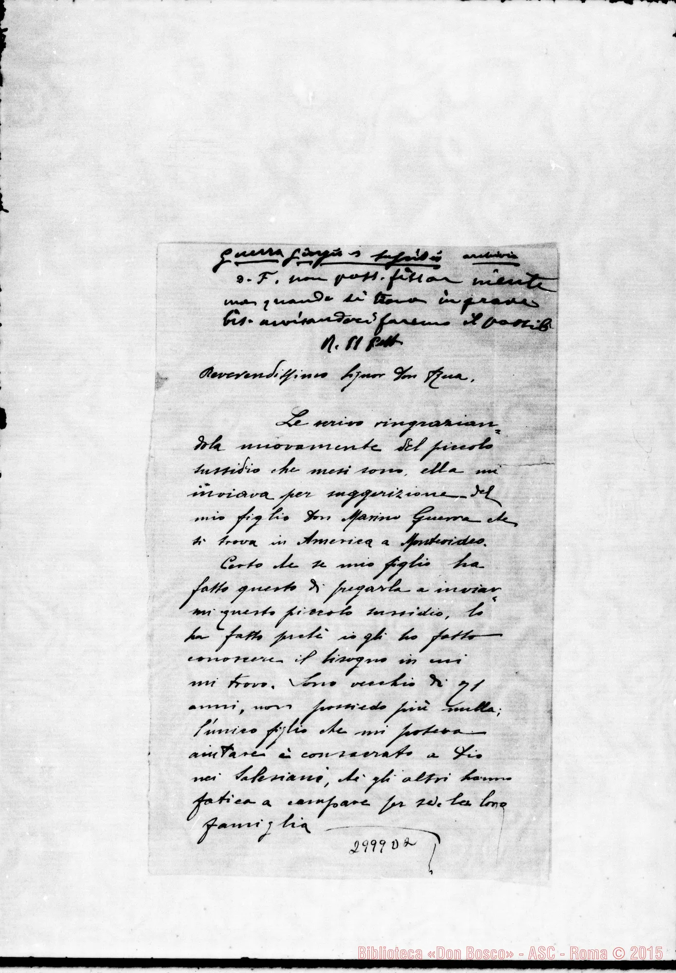 Fotogramma D 2 — Guerra Giorgio - D. Rua. Autogr. Rua E Rinaldi. Verucchio, 7-02-1902