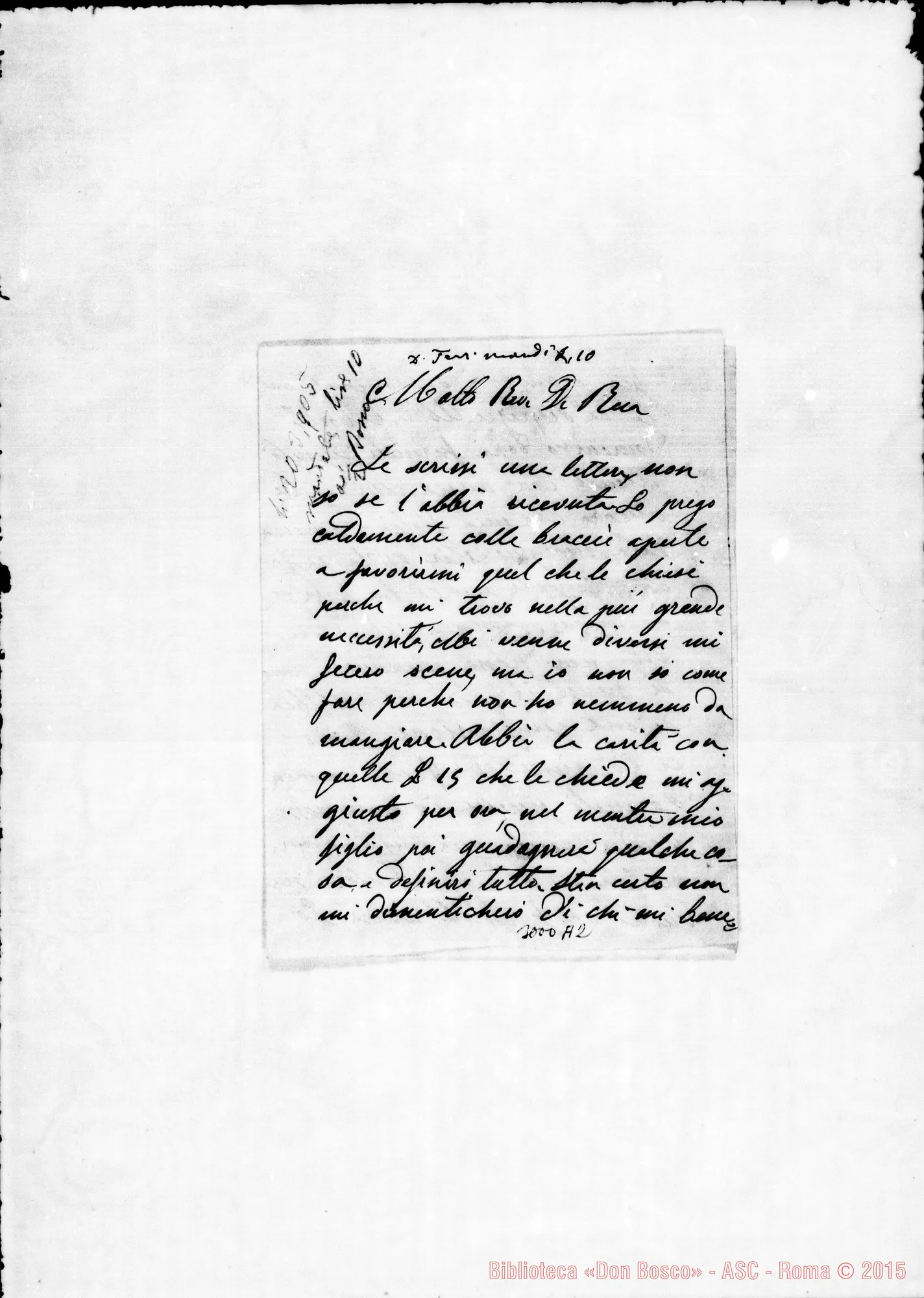 Fotogramma A 2 — Novella Carlotta - D. Rua. Autogr. Rua. Torino, 16-03-1905